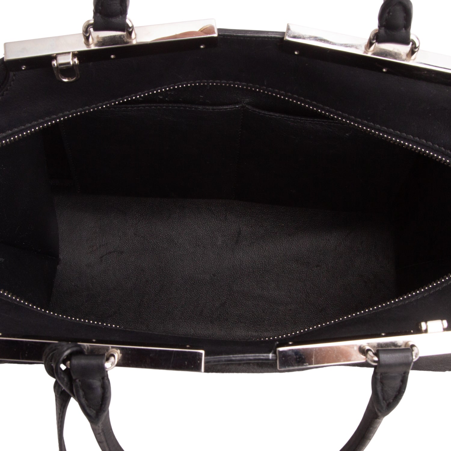 Fendi Black Vitello Leather Ponyhair 3Jours Petite Tote