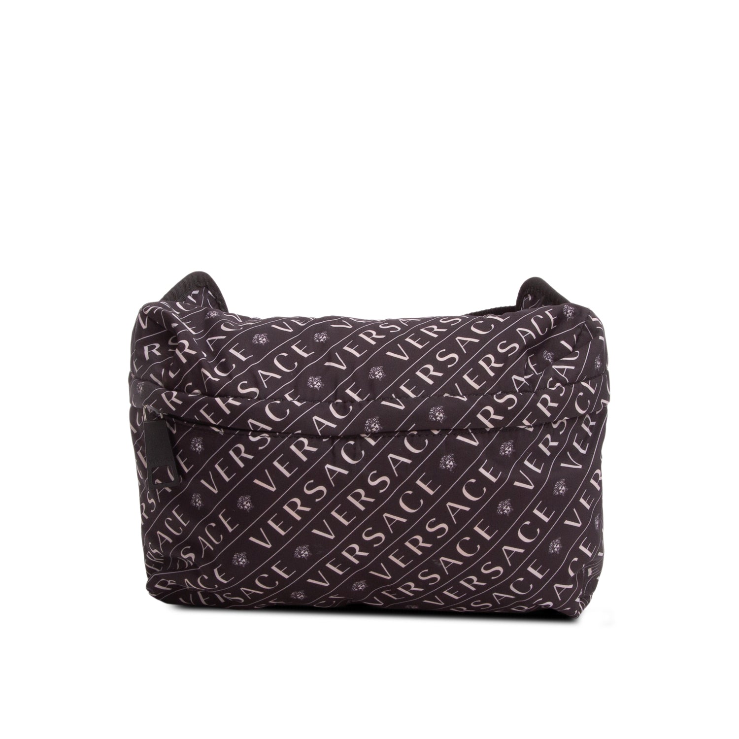 Versace Black Nylon Logo Print Belt Bag