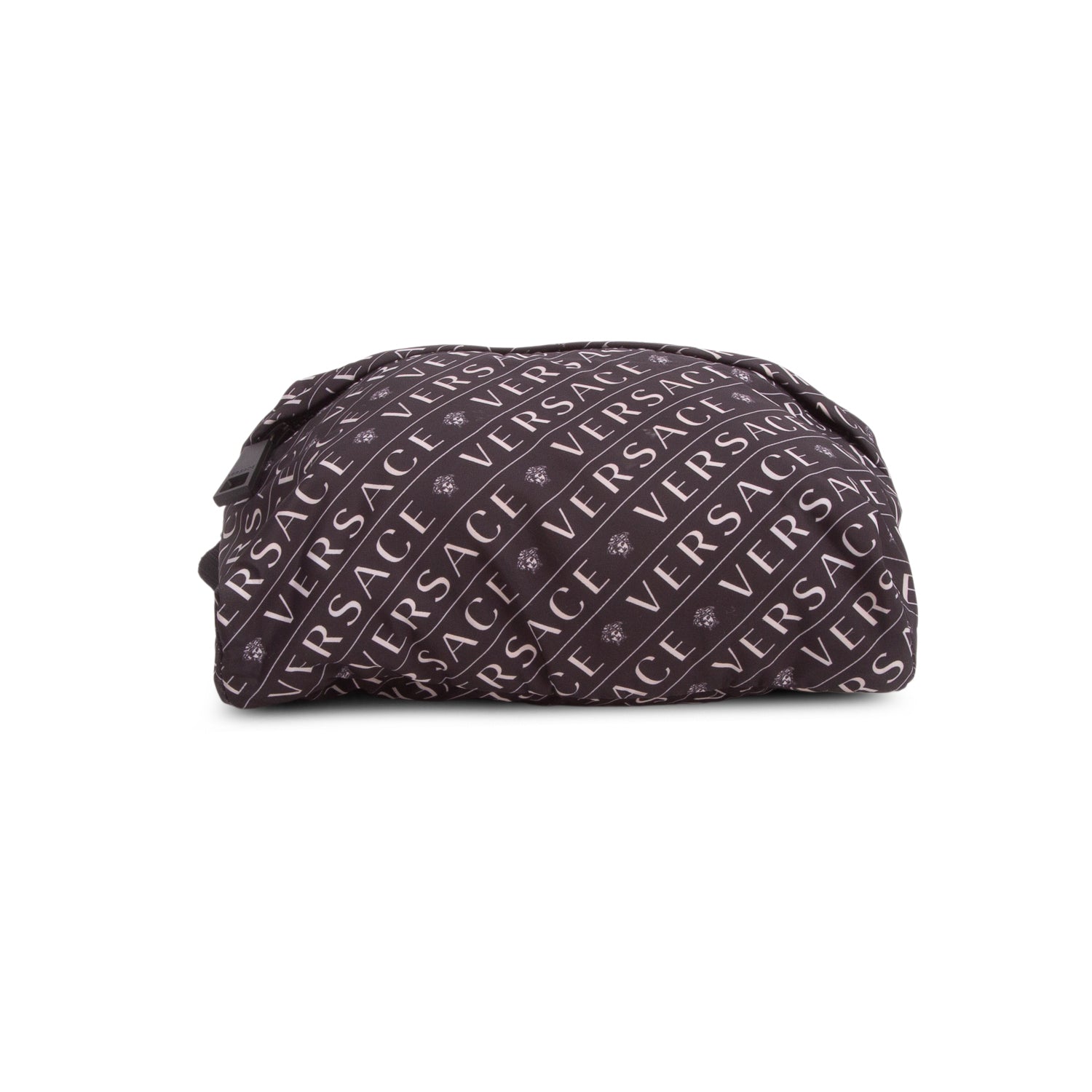 Versace Black Nylon Logo Print Belt Bag