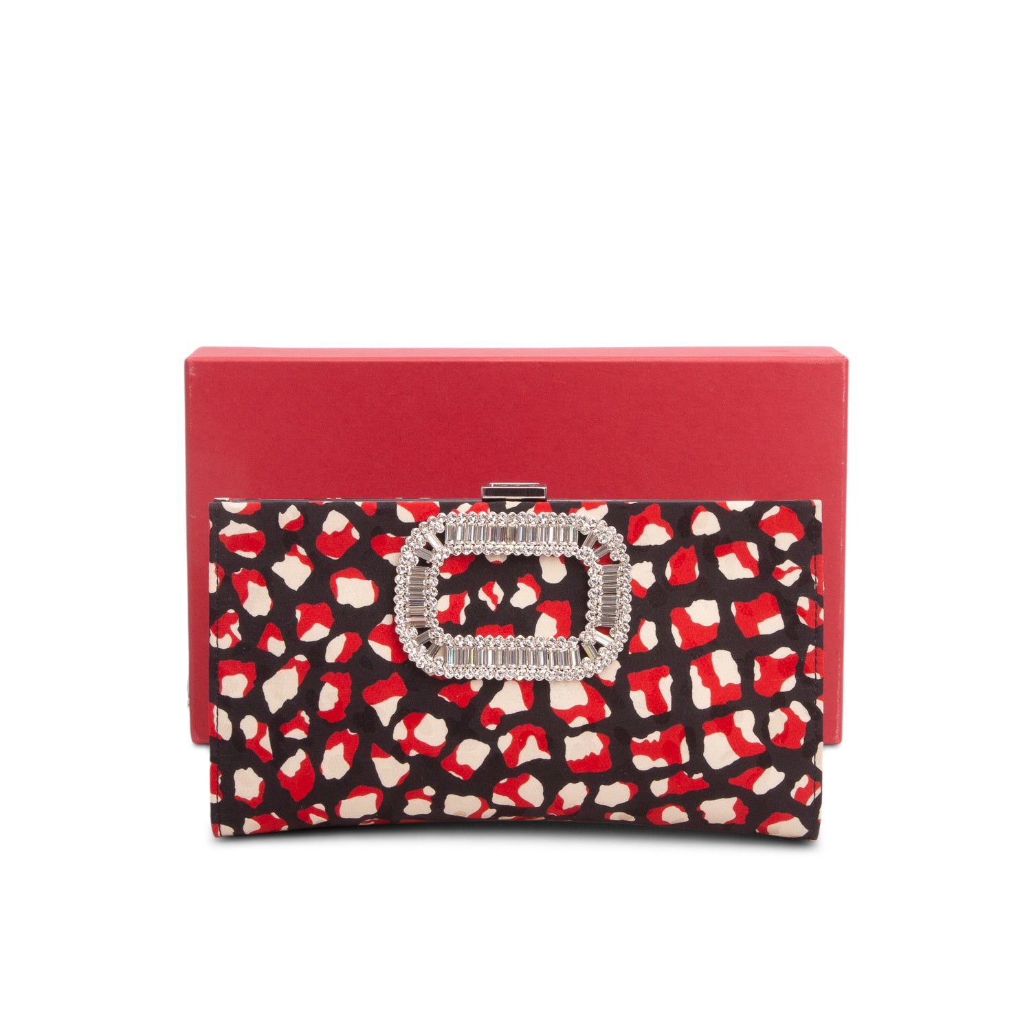 Roger Vivier Multicolor Print Mini Pilgrim Clutch w/ Box