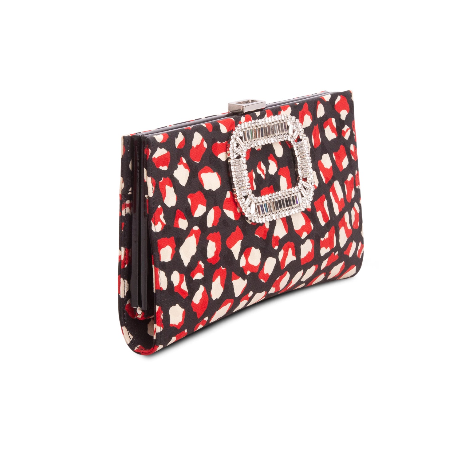 Roger Vivier Multicolor Print Mini Pilgrim Clutch w/ Box