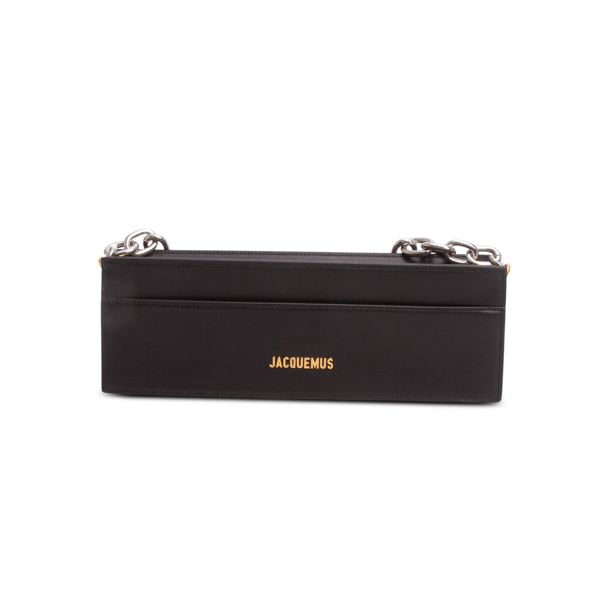 Jacquemus Black Leather Le Sac Ciuciu Chain Shoulder Bag w/ Straps