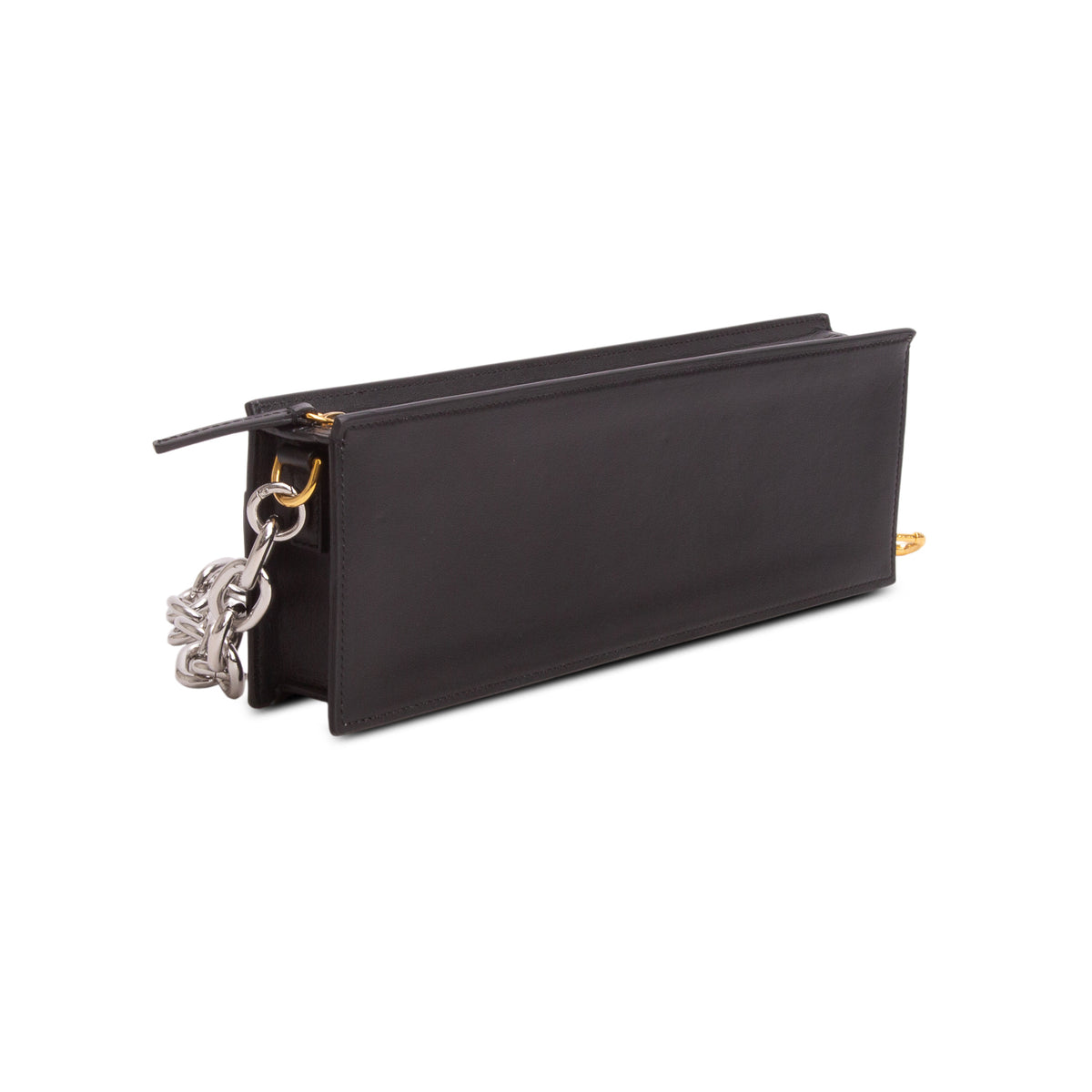 Jacquemus Black Leather Le Sac Ciuciu Chain Shoulder Bag w/ Straps