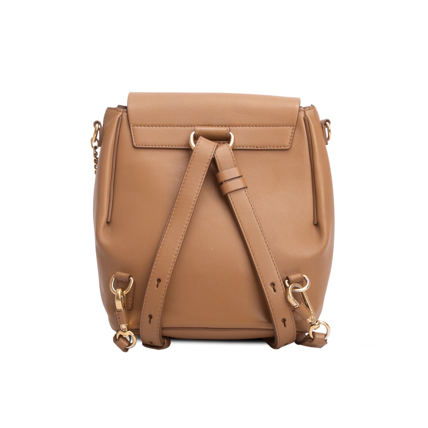 Chloe Brown Calfskin Quilted Mini Faye Backpack