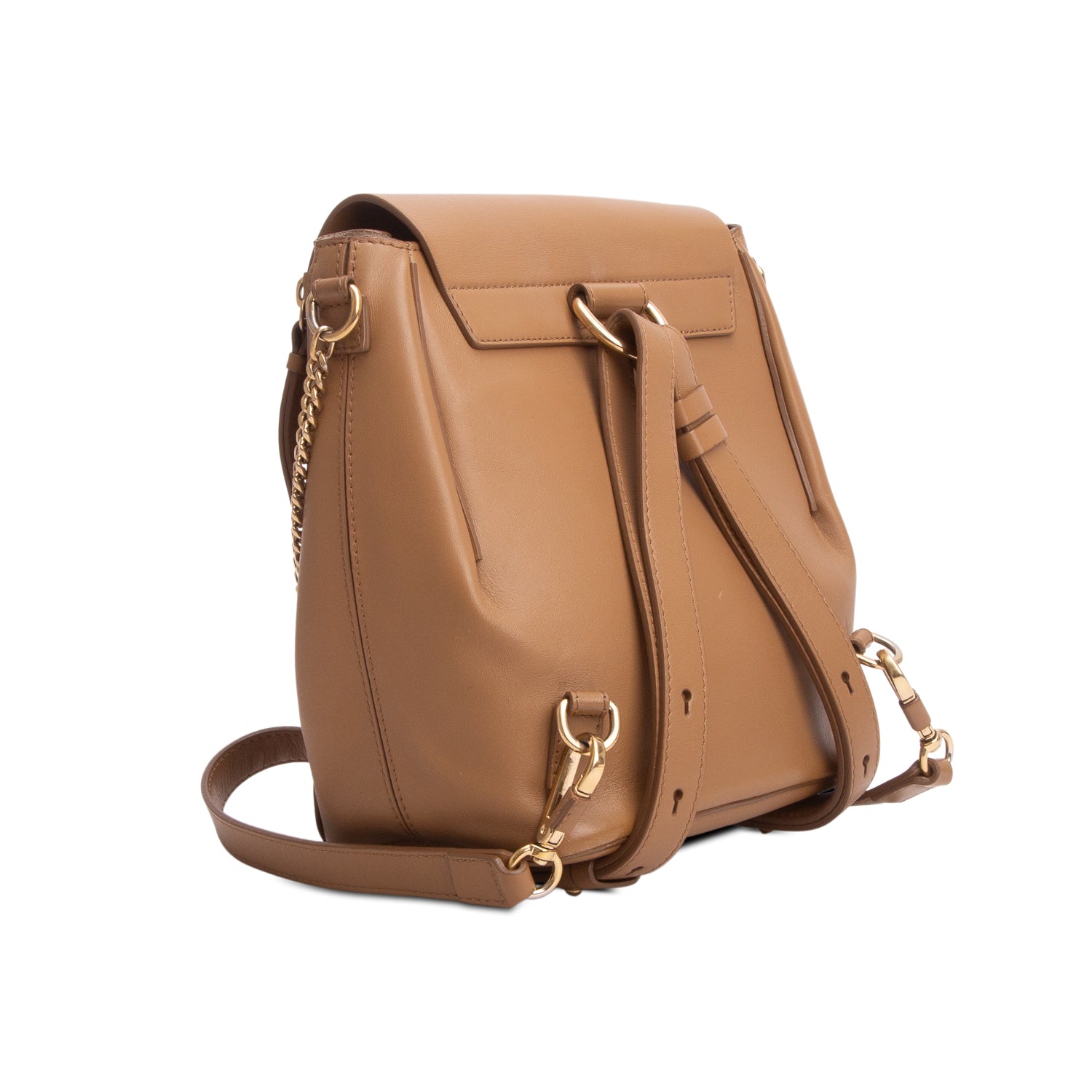 Chloe Brown Calfskin Quilted Mini Faye Backpack