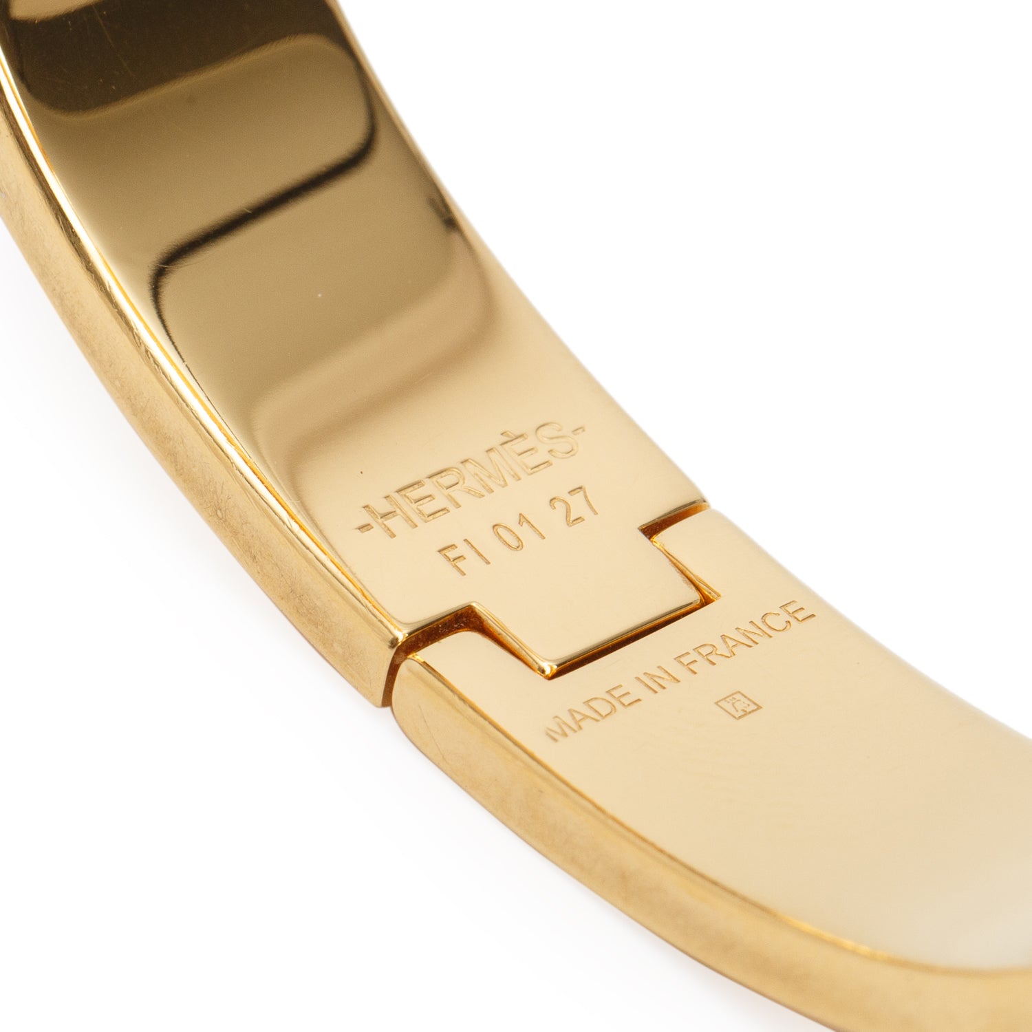 Hermes Gold-Plated Purple Enamel Clic H Bracelet