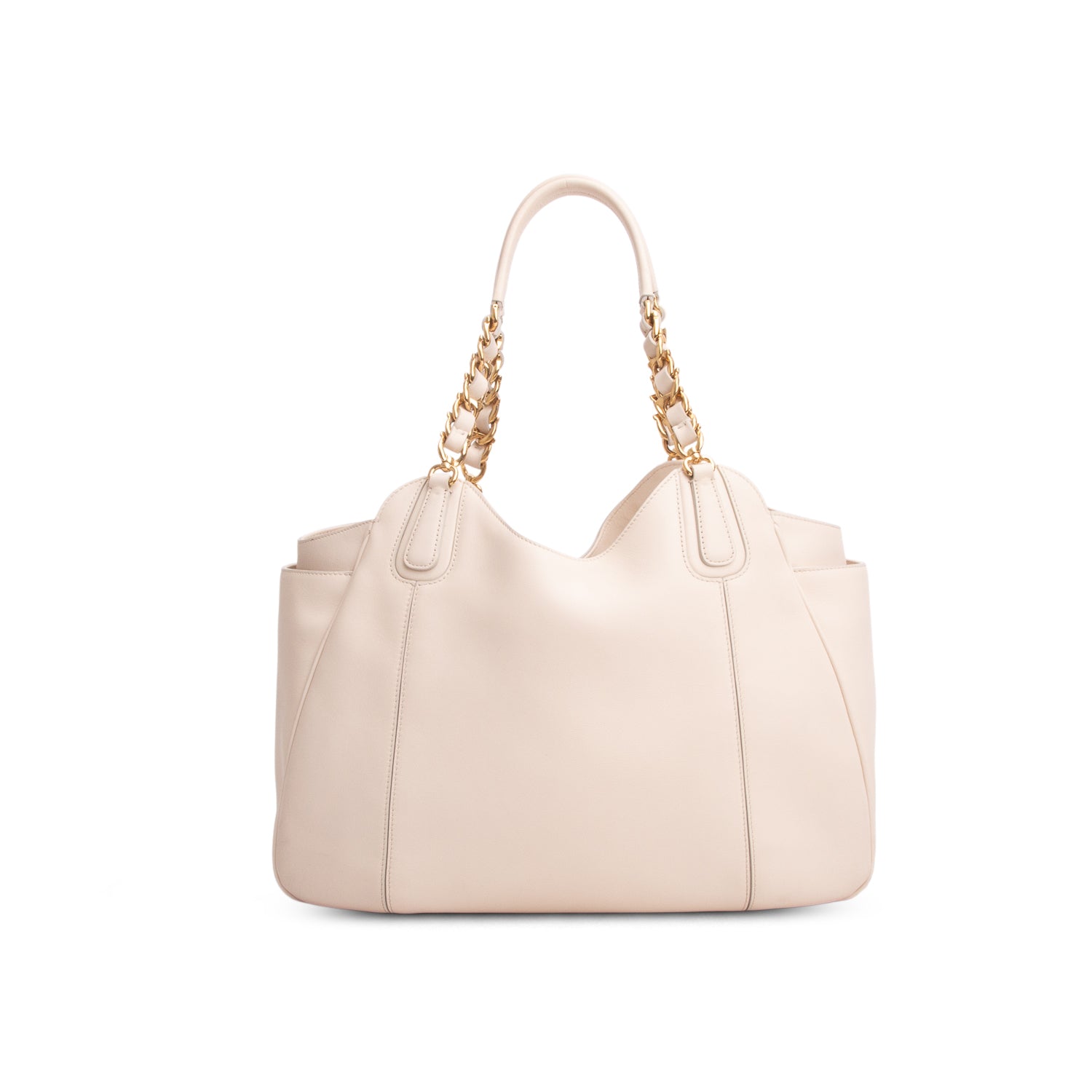 Ferragamo Cream Calfskin Melinda Chain Tote
