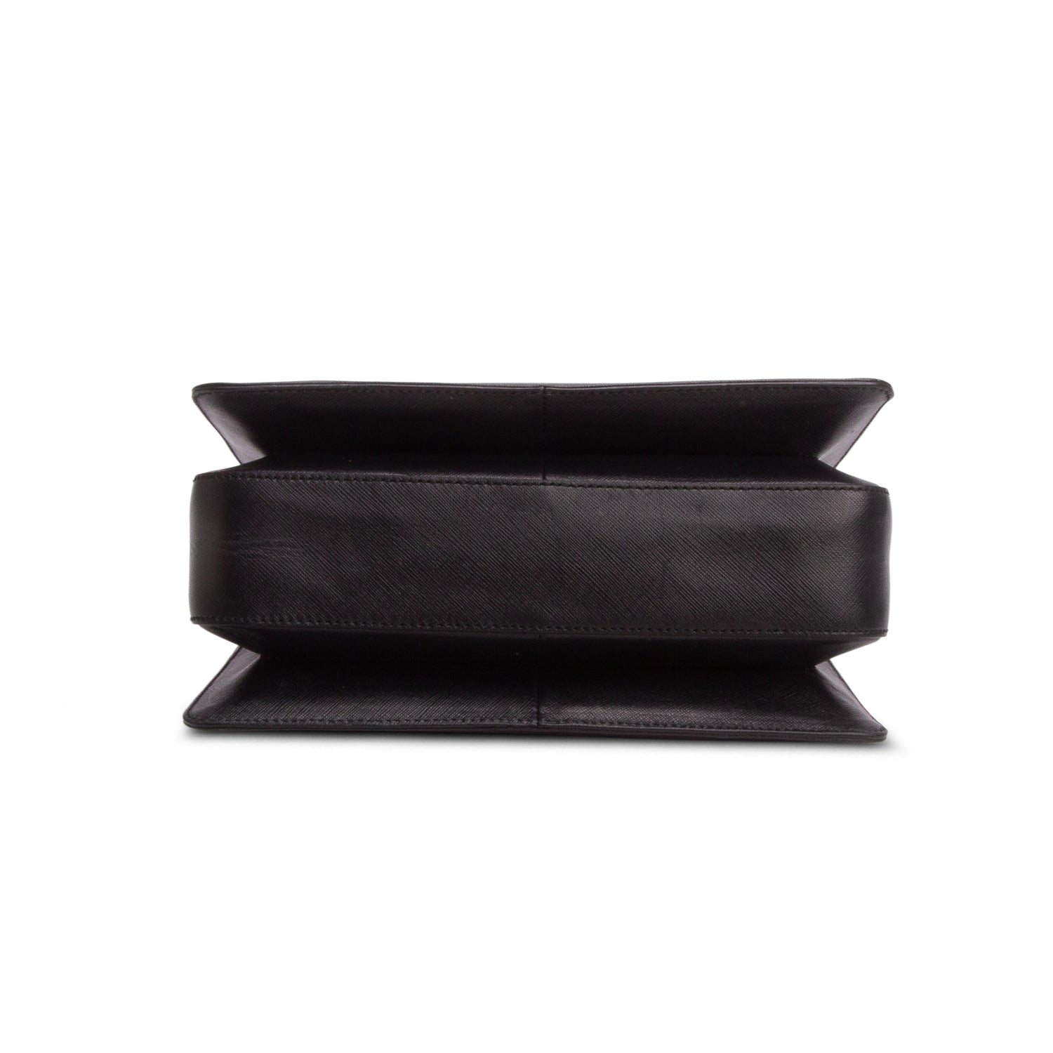 Ferragamo Black Saffiano Leather Gancini Top Handle w/ Strap