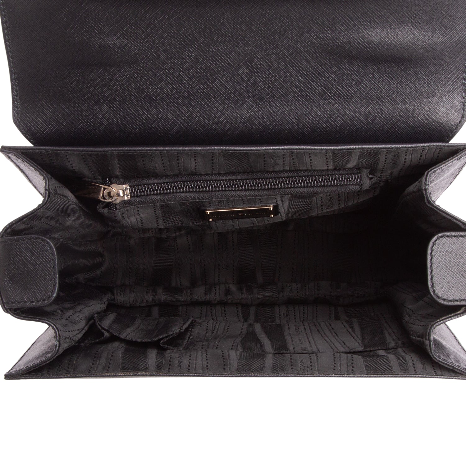 Ferragamo Black Saffiano Leather Gancini Top Handle w/ Strap