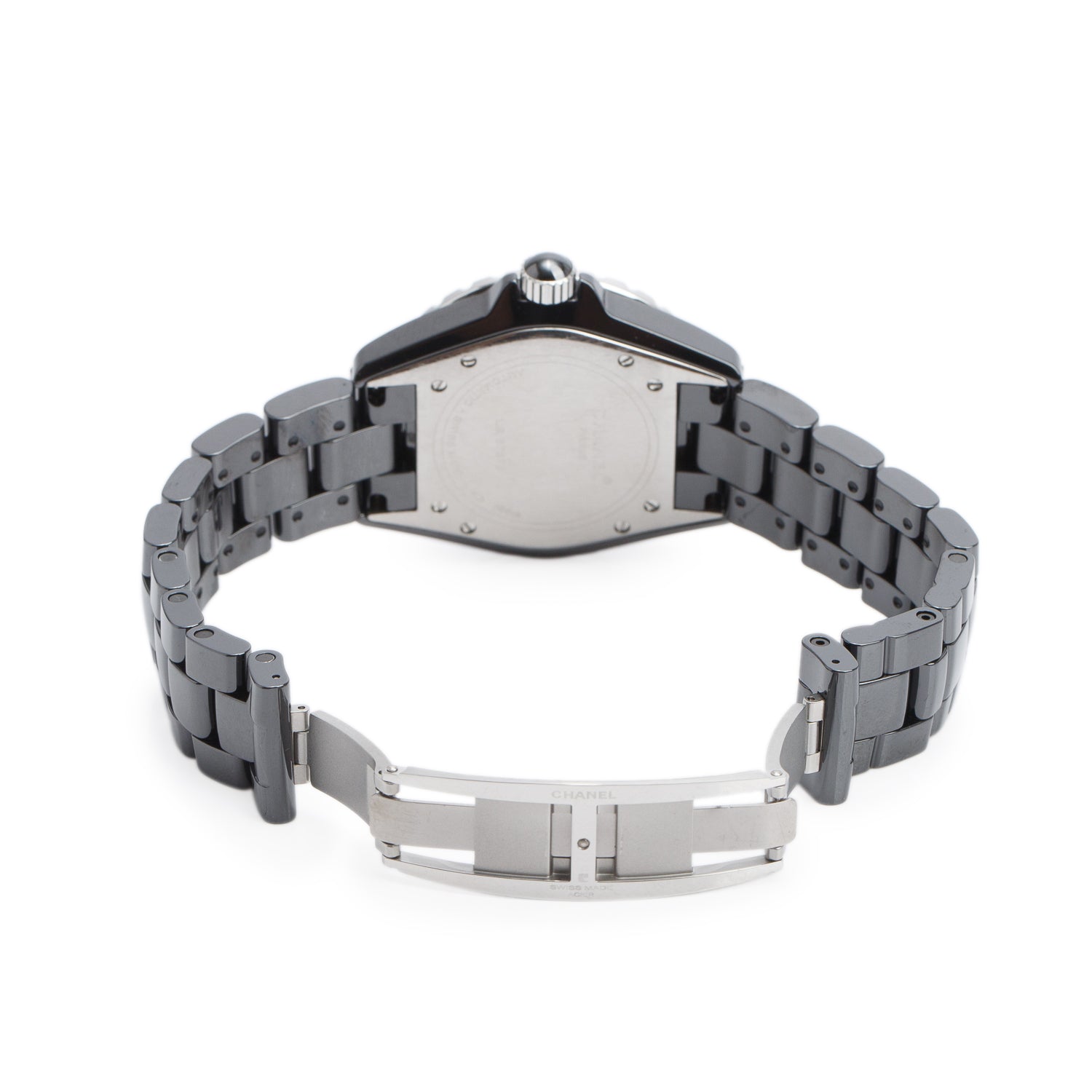 Chanel Black Ceramic J12 39 MM Automatic Watch Diamond Dial w/ Box