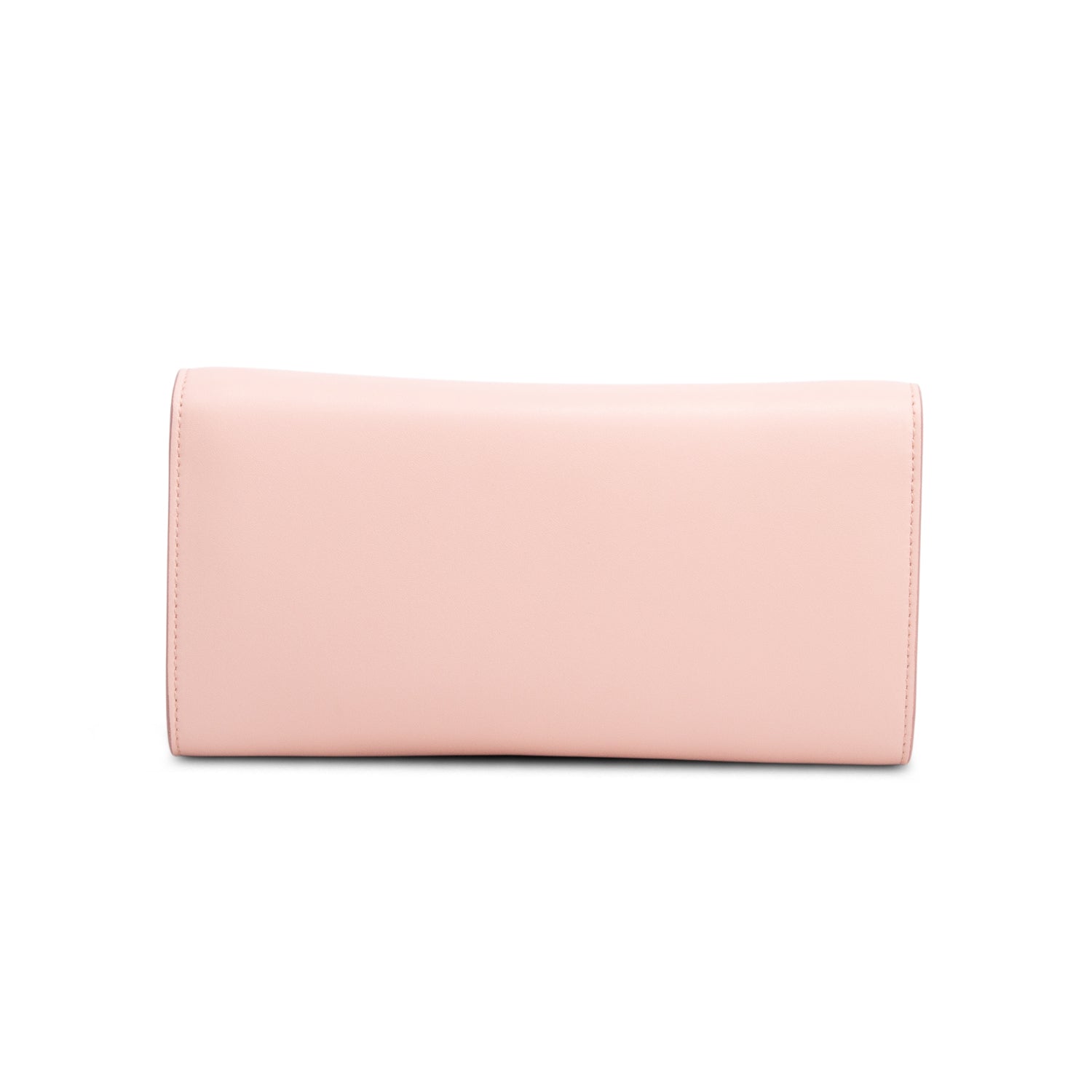 Ferragamo Pink Shiny Calfskin Vara Bow Wallet on Chain w/ Box
