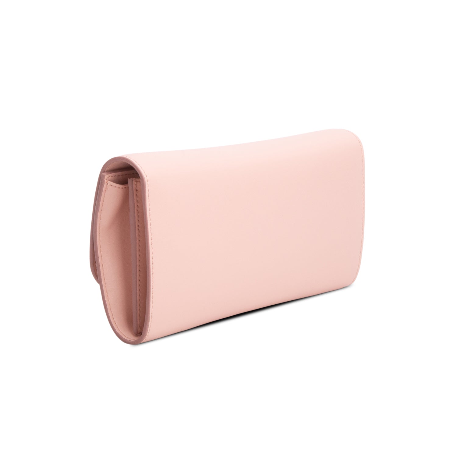 Ferragamo Pink Shiny Calfskin Vara Bow Wallet on Chain w/ Box