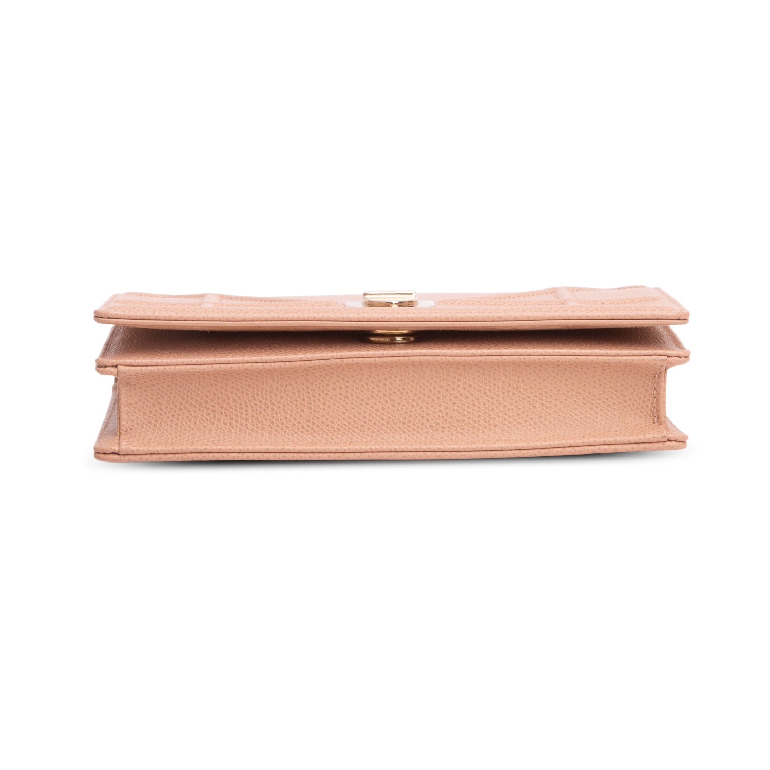 Christian Dior Pink Grained Calfskin Diorama Wallet on Chain w/ Box