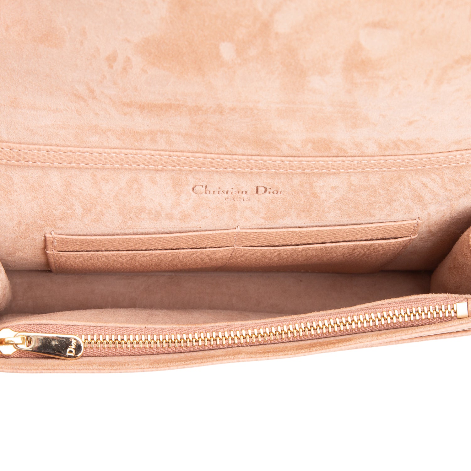 Christian Dior Pink Grained Calfskin Diorama Wallet on Chain w/ Box