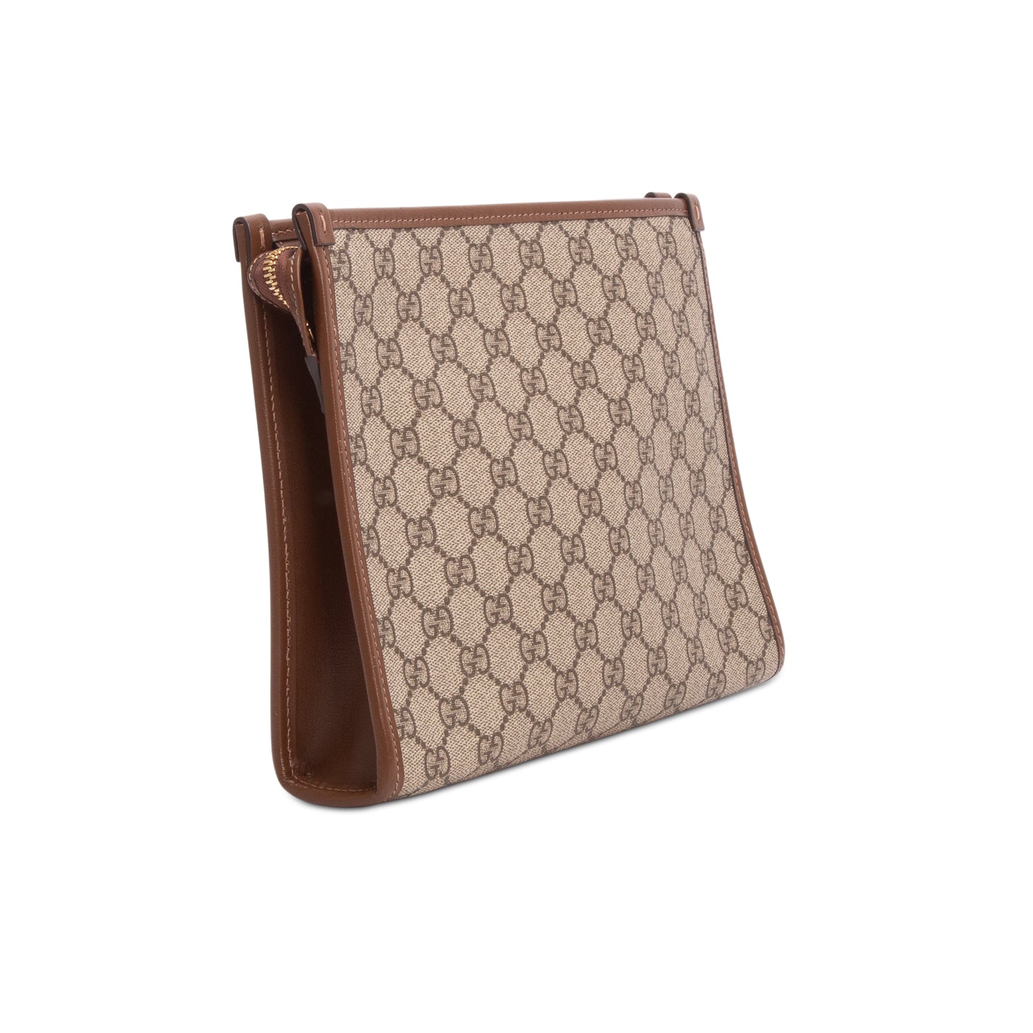 Gucci GG Supreme Monogram Textured Dollar Calfskin Retro Interlocking G Pouch