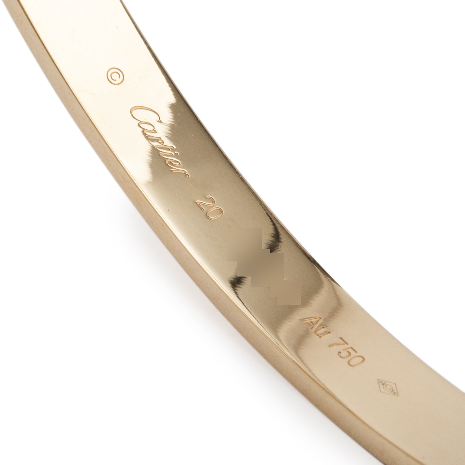 Cartier 2022 18k Yellow Gold Love Bracelet, Classic Model, Size 20 w/ Box, Receipt & Certificate