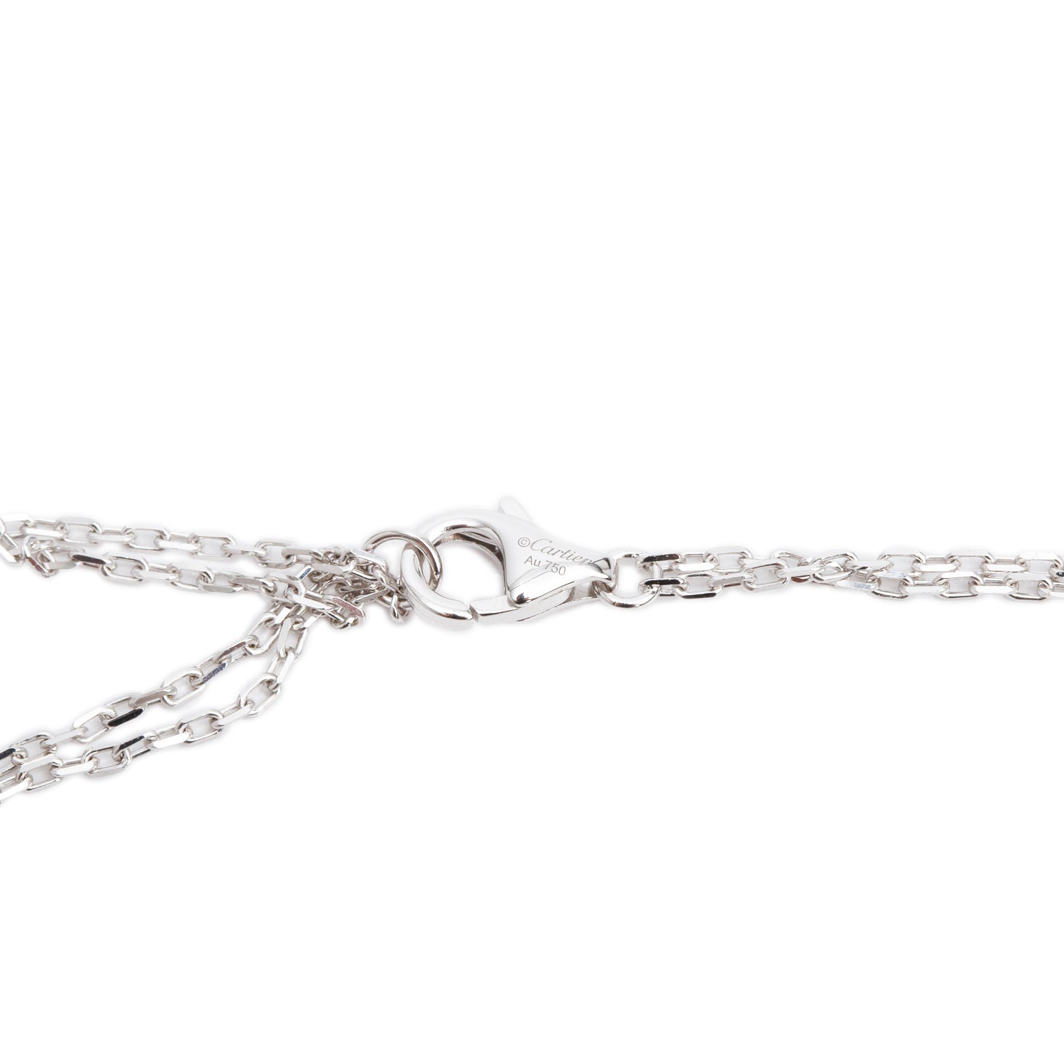 Cartier 18k White Gold 2 Diamond Love Pendant Necklace w/ Box & Certificate