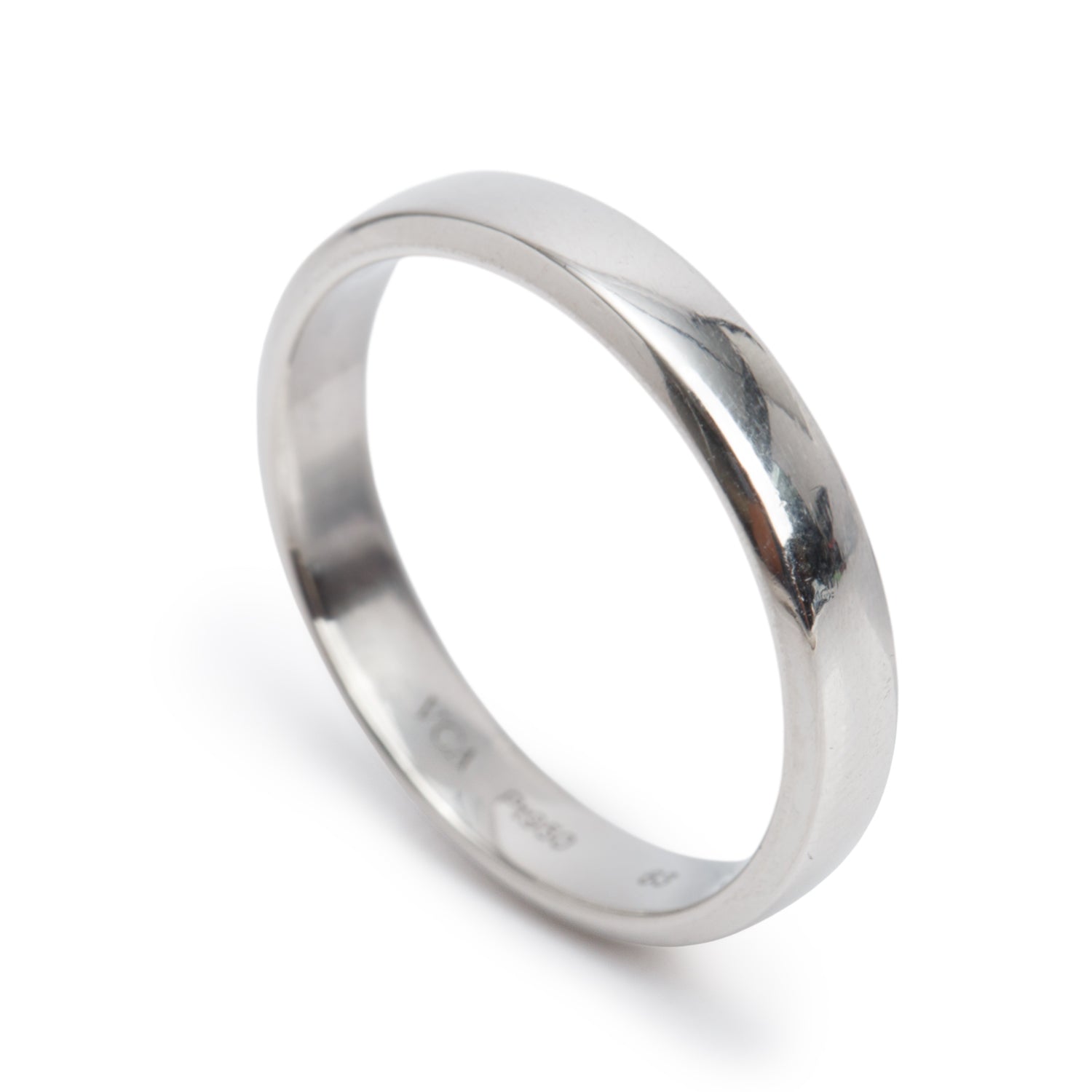 Van Cleef & Arpels Platinum Toujours 4MM Wedding Band Ring, Size 63 10.25