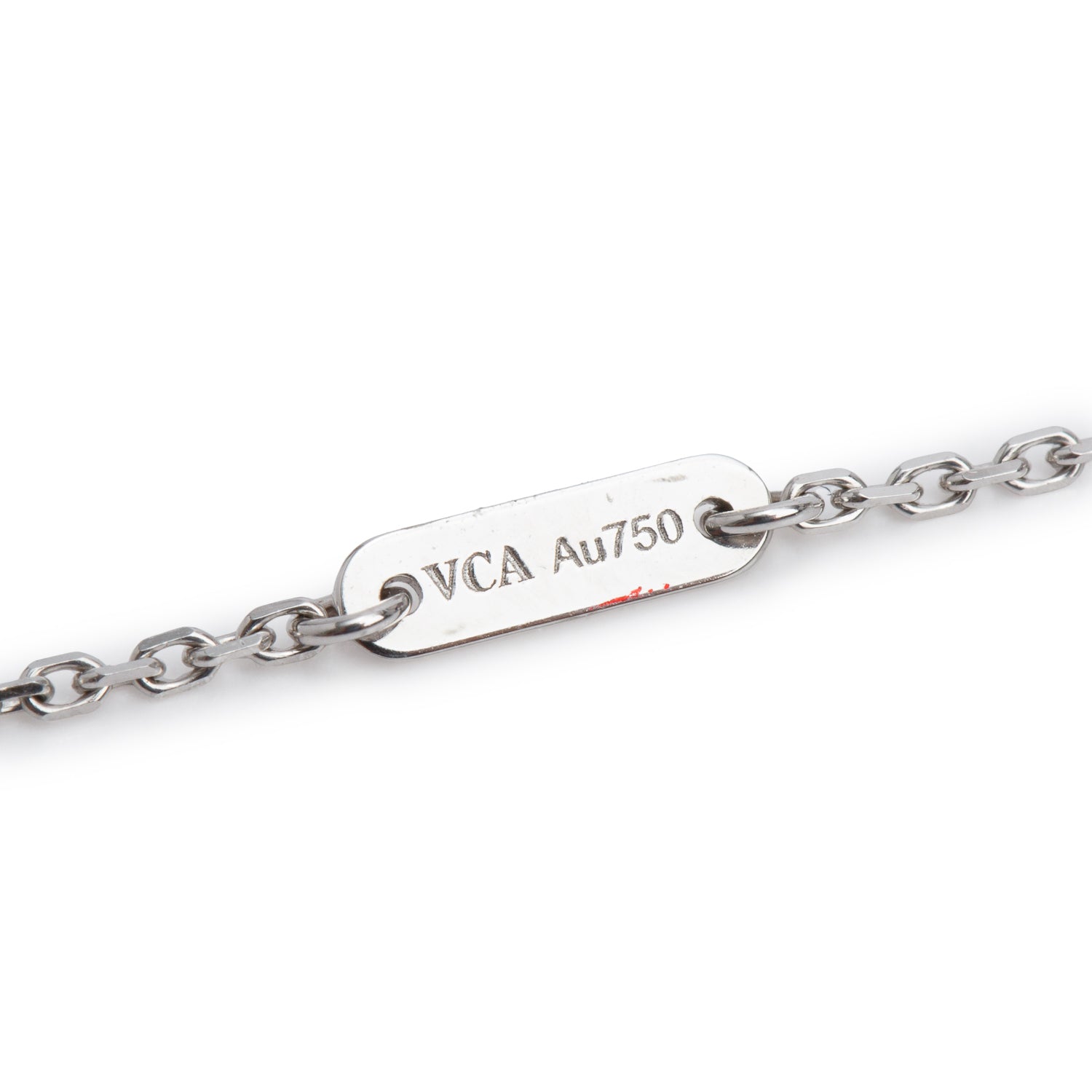 Van Cleef & Arpels 2025 18k White Gold Diamond Sweet Alhambra Pendant Necklace w/ Box & Receipt