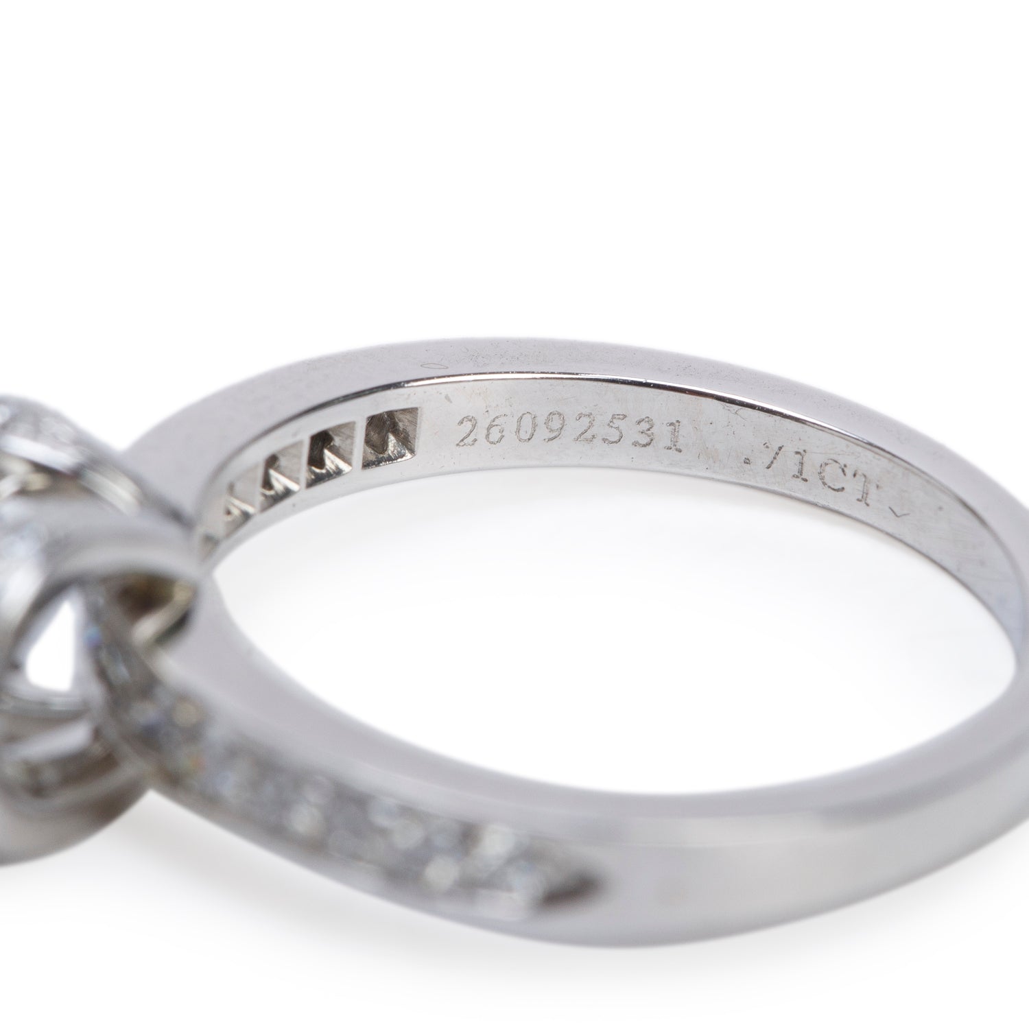 Tiffany & Co. Platinum 0.71 ct. Round Brilliant Cut Diamond Ribbon Engagement Ring, Size 5.75 w/ Box, Receipt & Paperwork