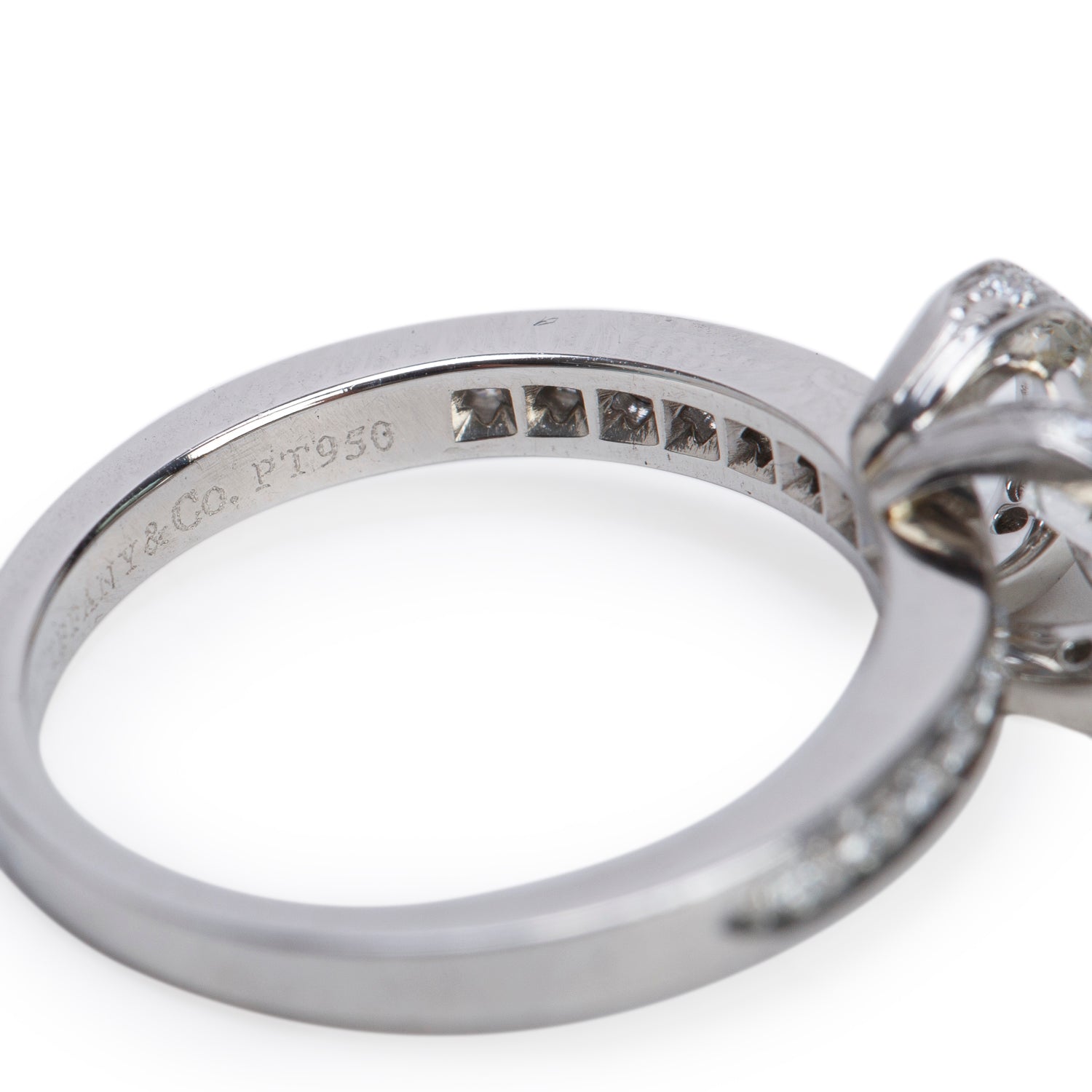 Tiffany & Co. Platinum 0.71 ct. Round Brilliant Cut Diamond Ribbon Engagement Ring, Size 5.75 w/ Box, Receipt & Paperwork