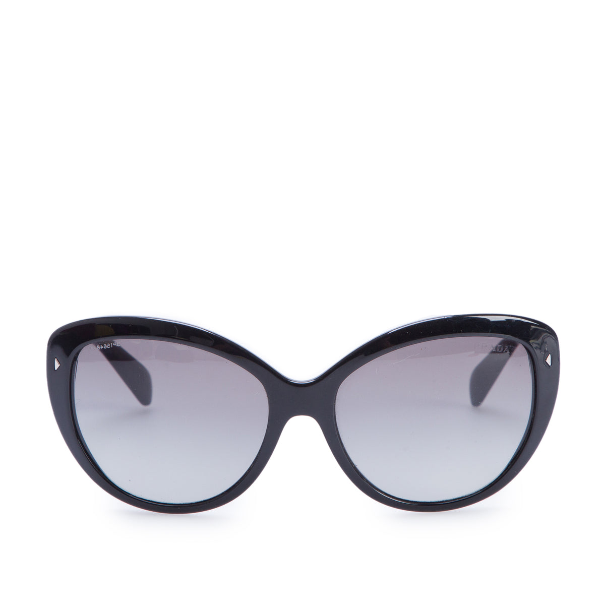 Prada SPR 21N Black Acetate Cat Eye Sunglasses w/ Case