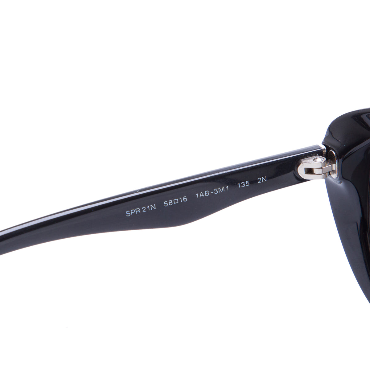 Prada SPR 21N Black Acetate Cat Eye Sunglasses w/ Case