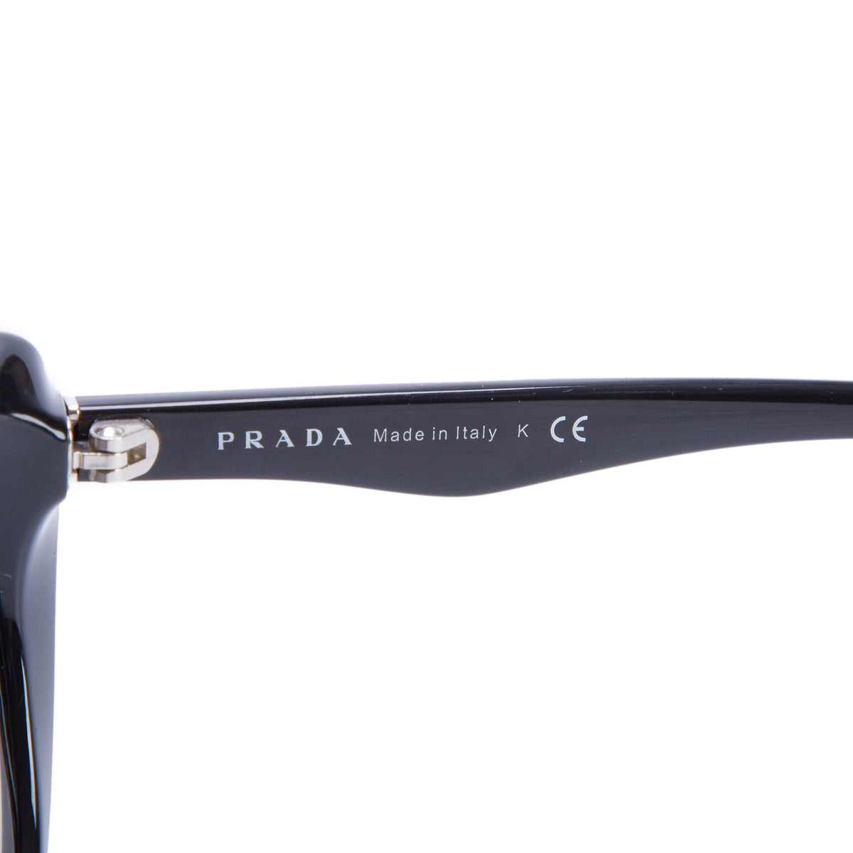 Prada SPR 21N Black Acetate Cat Eye Sunglasses w/ Case