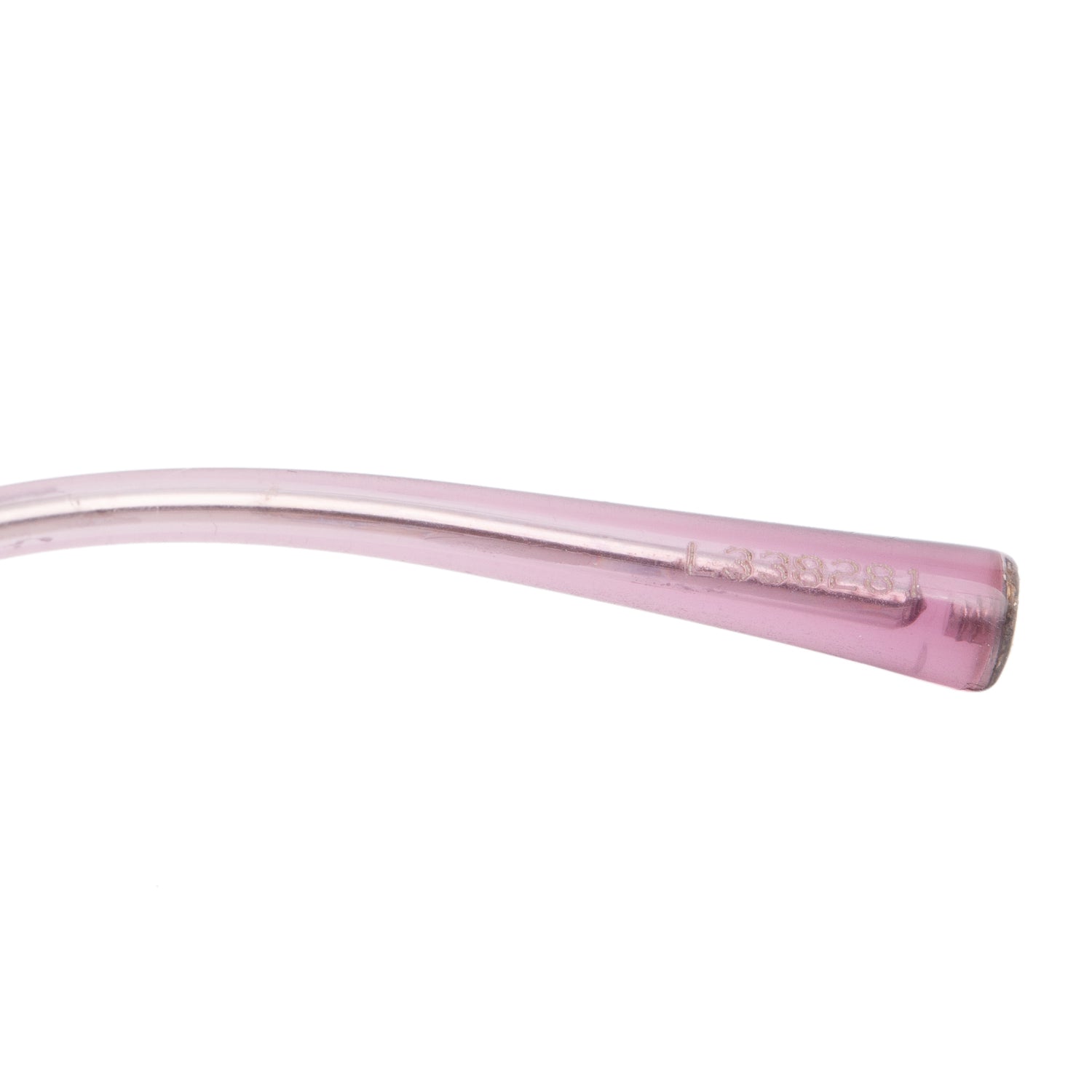 Chanel 4017-D Pink Rimless Crystal CC Logo Square Sunglasses w/ Case
