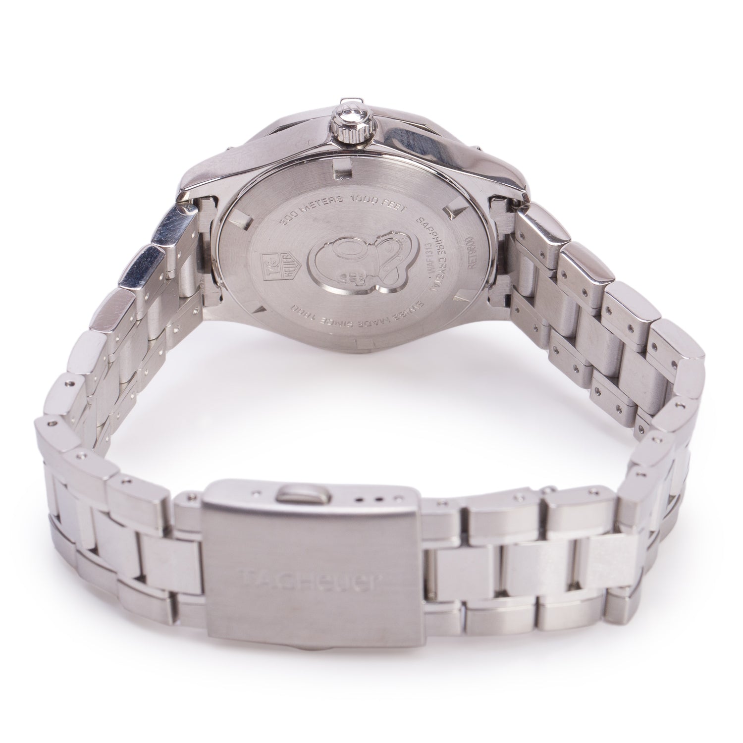 Tag Heuer Stainless Steel Diamond Bezel Aquaracer 32 MM Quartz Watch Mother of Pearl Diamond Dial WAF1313 w/ Box & Papers