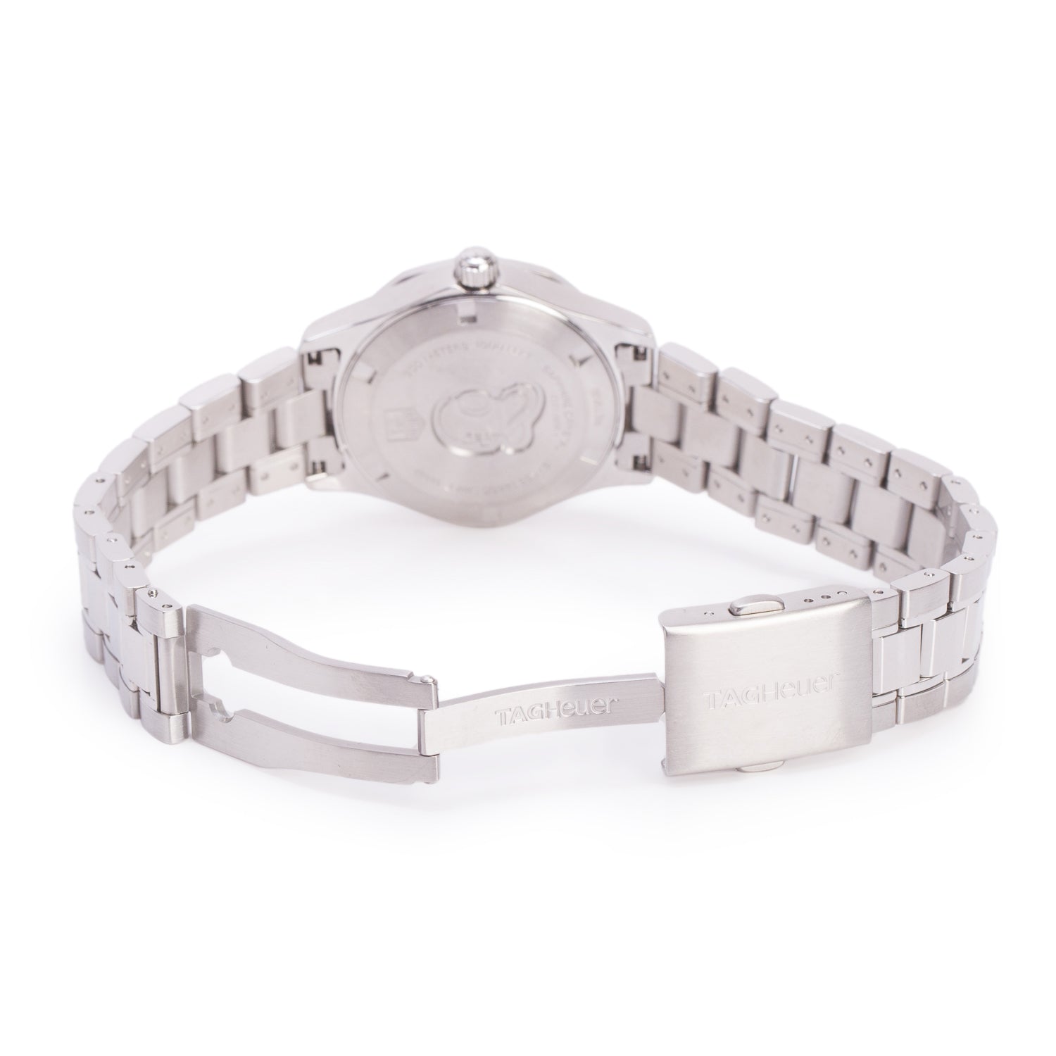 Tag Heuer Stainless Steel Diamond Bezel Aquaracer 32 MM Quartz Watch Mother of Pearl Diamond Dial WAF1313 w/ Box & Papers