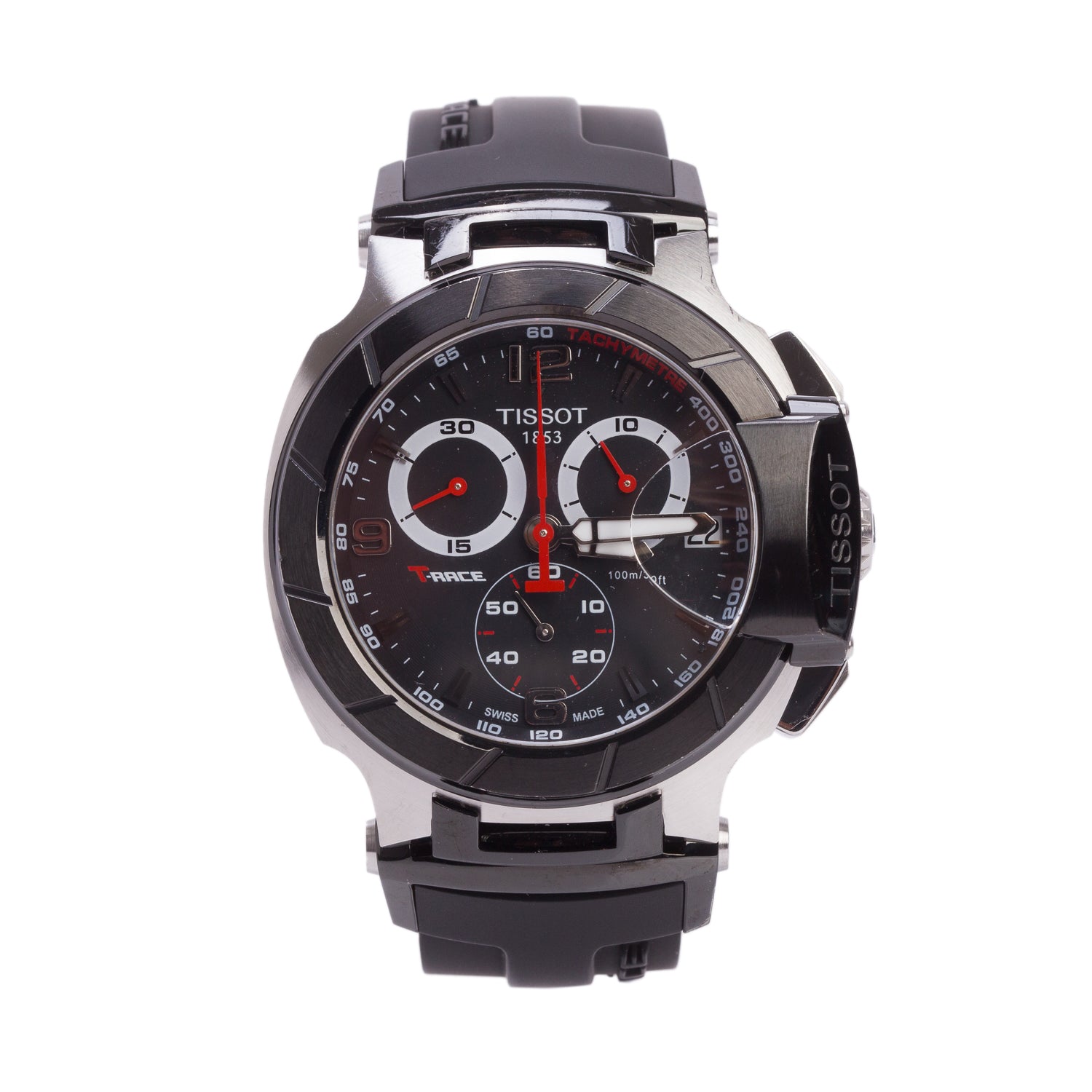 Tissot Stainless Steel T-Race 43 MM Chronograph Quartz Watch Black Dial w/ Box & Papers