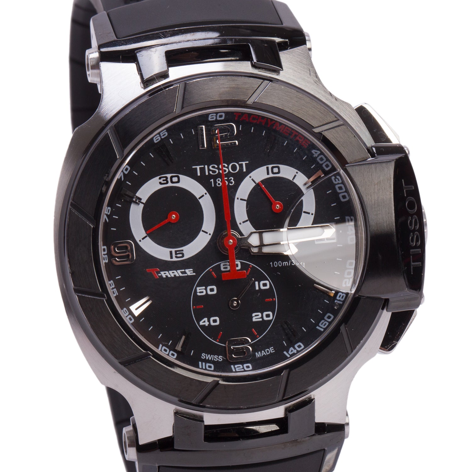Tissot Stainless Steel T-Race 43 MM Chronograph Quartz Watch Black Dial w/ Box & Papers