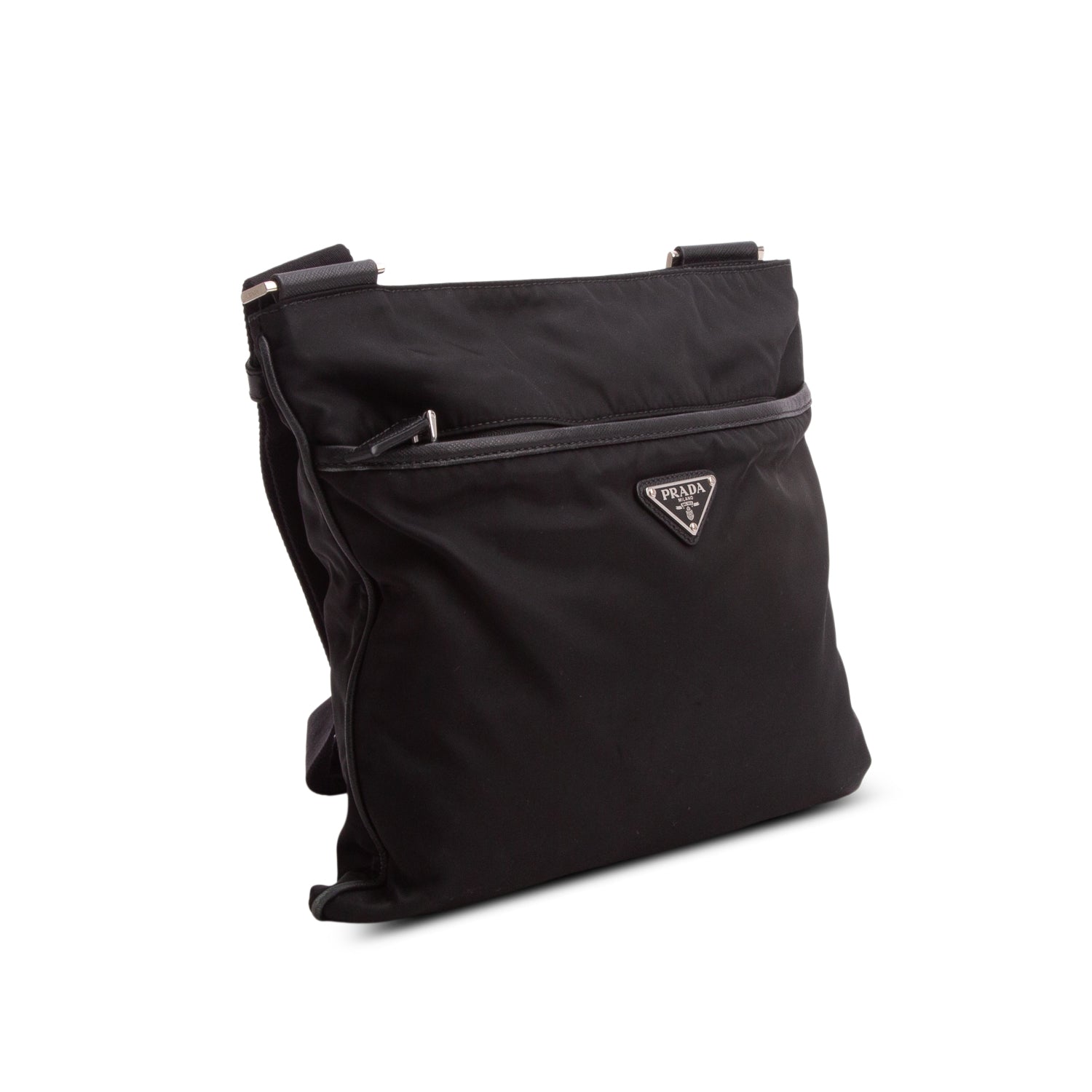 Prada Black Nylon Vela Flat Messenger