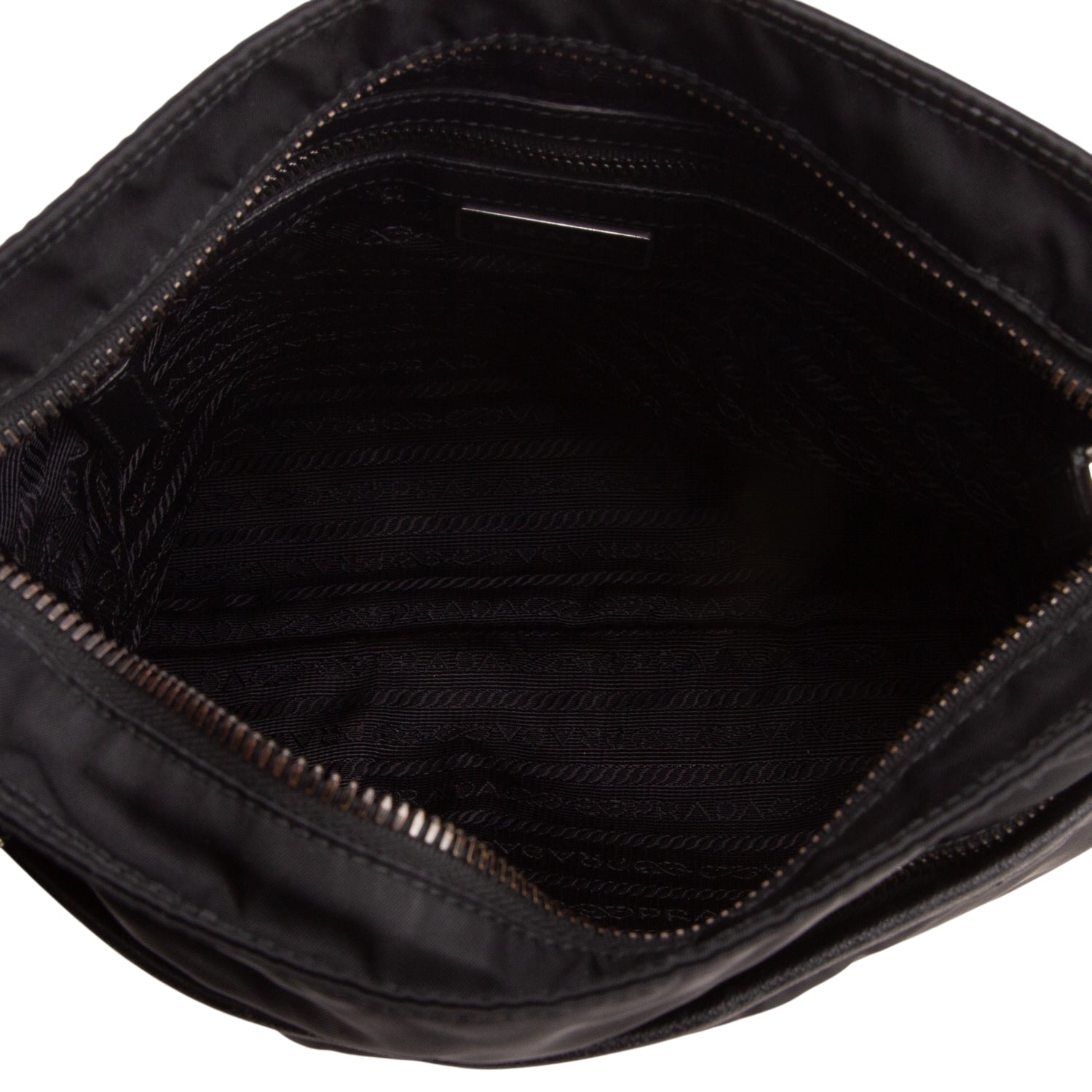Prada Black Nylon Vela Flat Messenger
