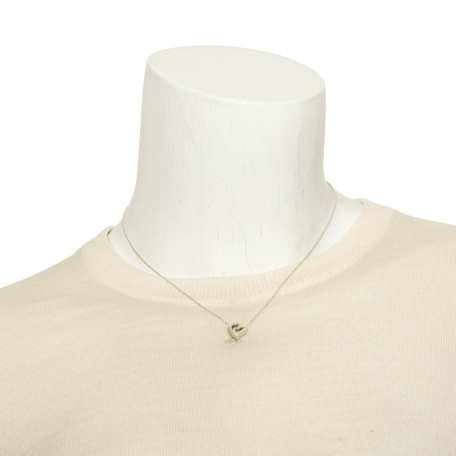Tiffany & Co. Paloma Picasso Sterling Silver Small Loving Heart Pendant Necklace