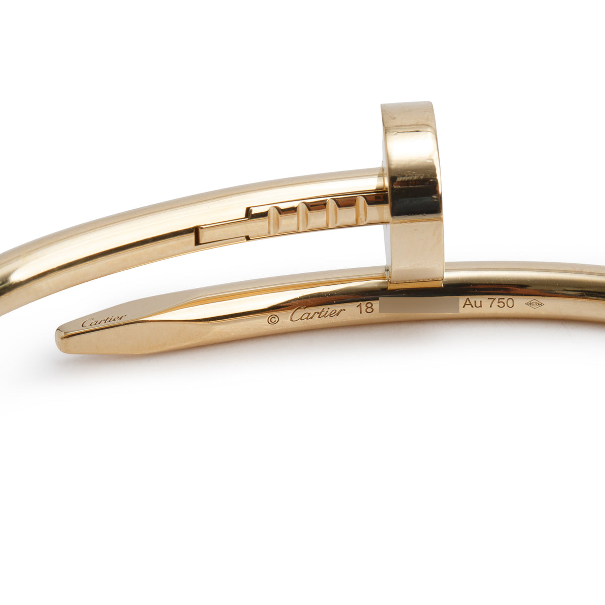 Cartier 2023 18k Yellow Gold Juste Un Clou Bracelet, Classic Model Size 18 w/ Box, Receipt & Certificate