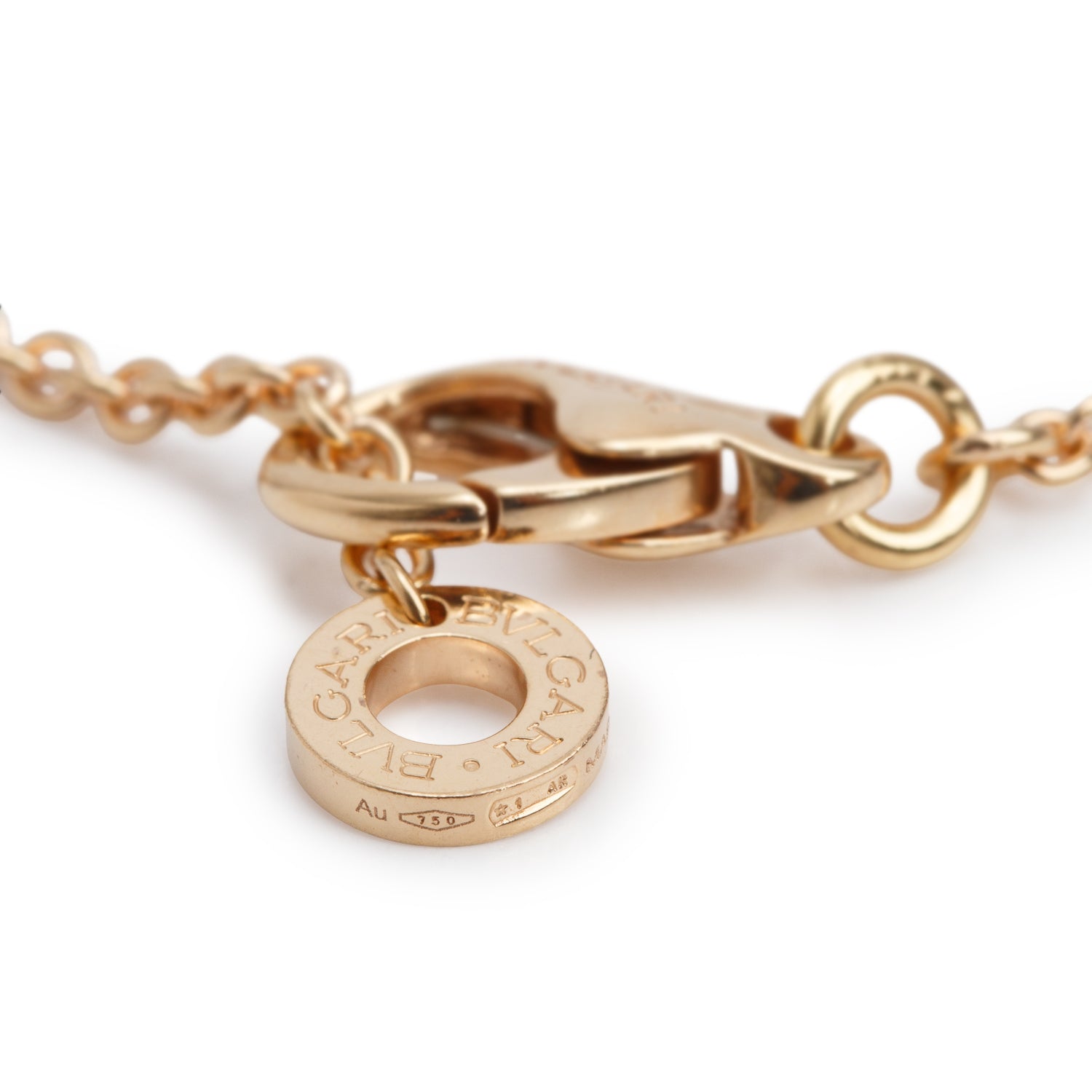 BVLGARI 18k Rose Gold White Ceramic B.Zero1 Pendant Necklace w/ Pouch & Receipt
