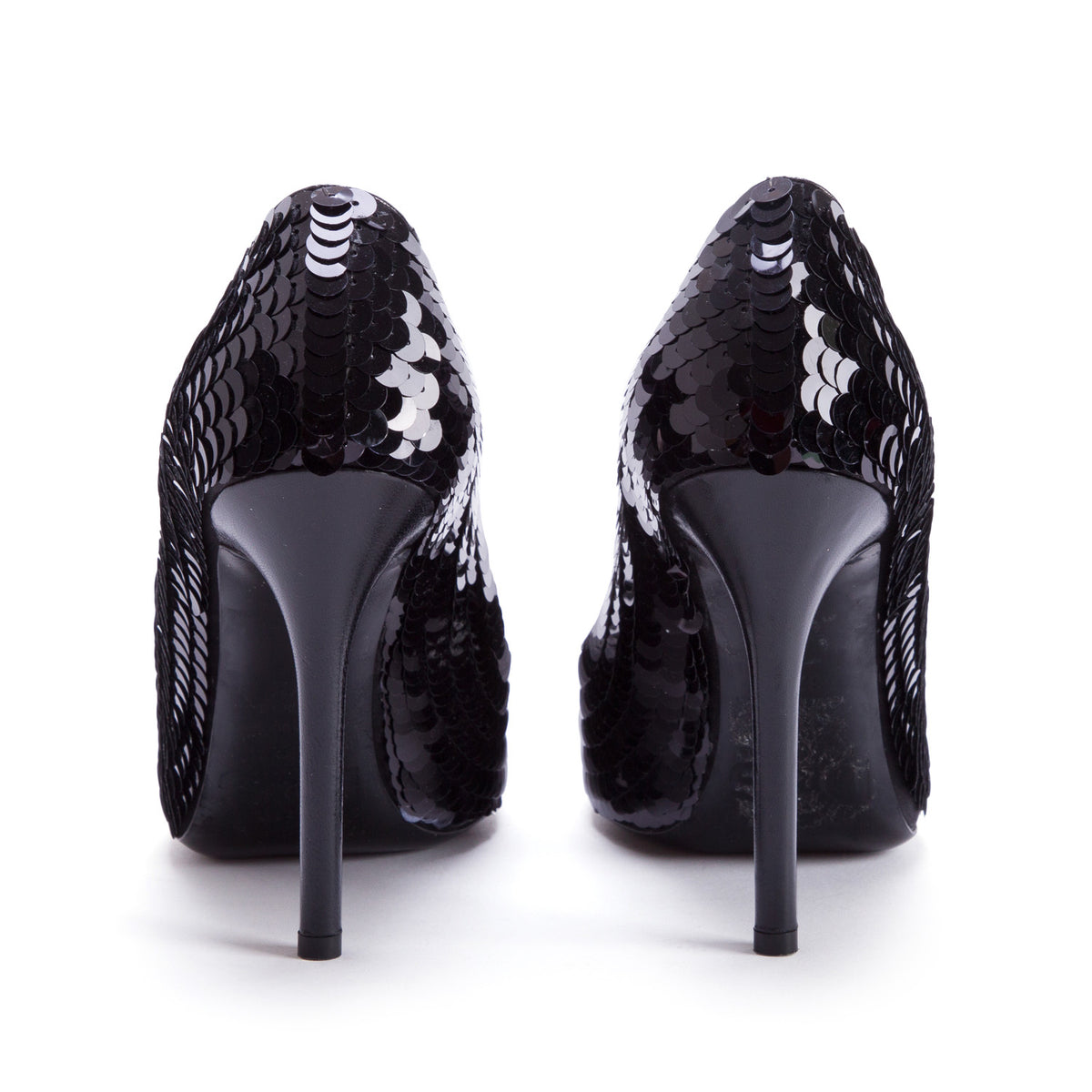 Dolce & Gabbana Black Sequin Peep Toe Pumps, Women's Size 37.5 w/ Box