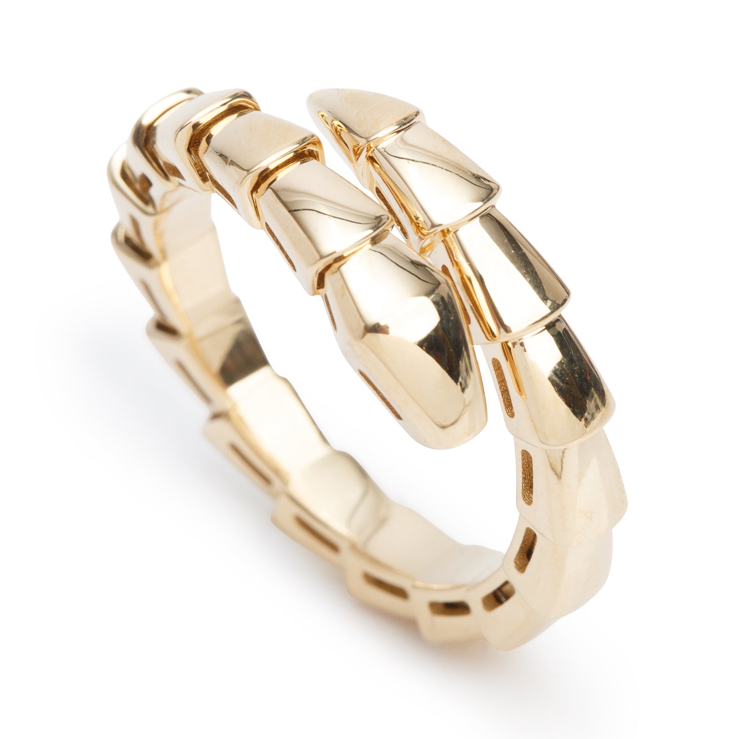 BVLGARI 2026 18k Yellow Gold  Serpenti Viper Ring, Size L w/ Box, Receipt & Certificate