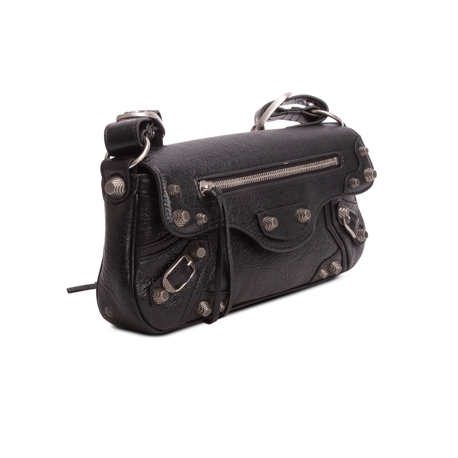 Balenciaga Black Agneau Arena Le Cagole Sling Bag XS