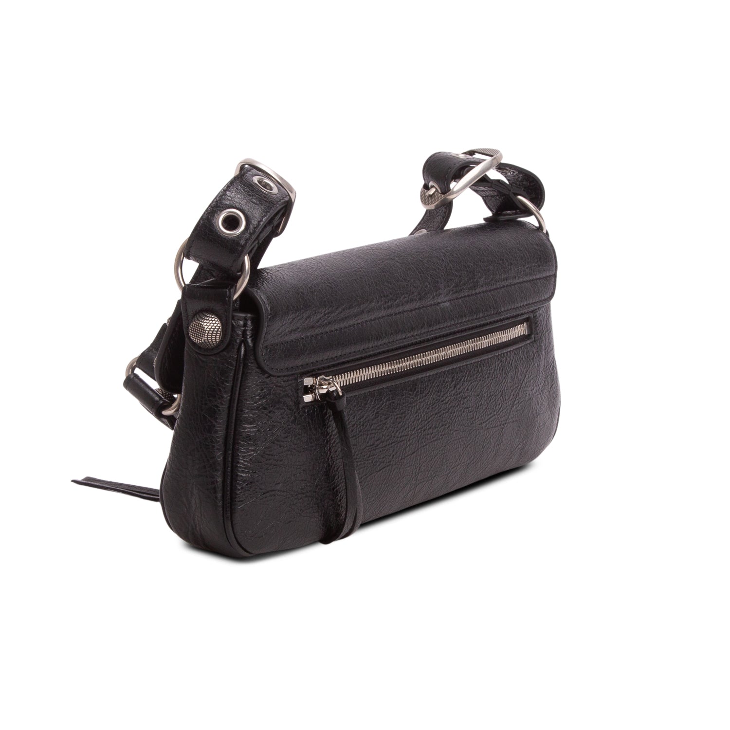 Balenciaga Black Agneau Arena Le Cagole Sling Bag XS