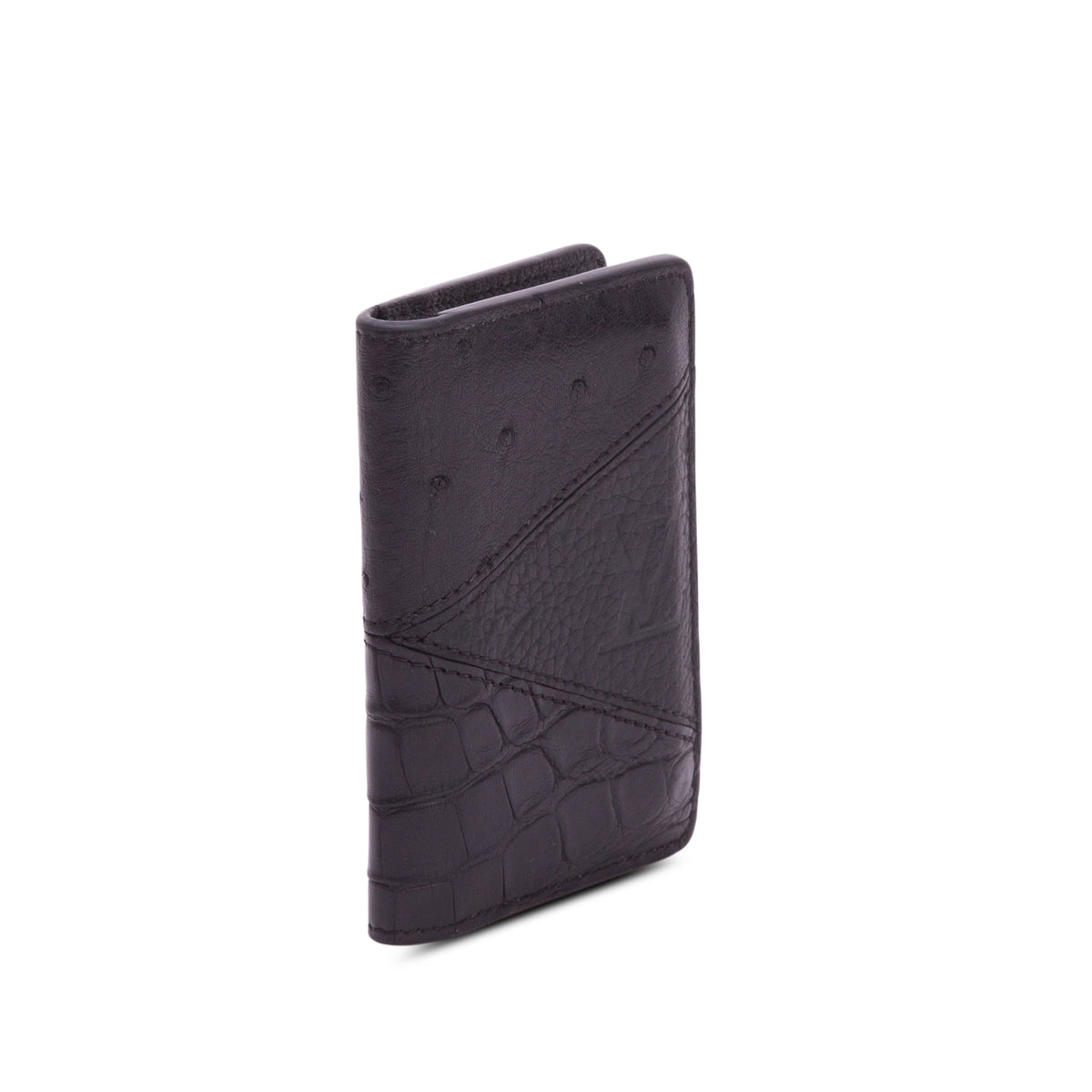 Louis Vuitton Black Taurillon Leather/Alligator/Ostrich Brazza Wallet w/ Box