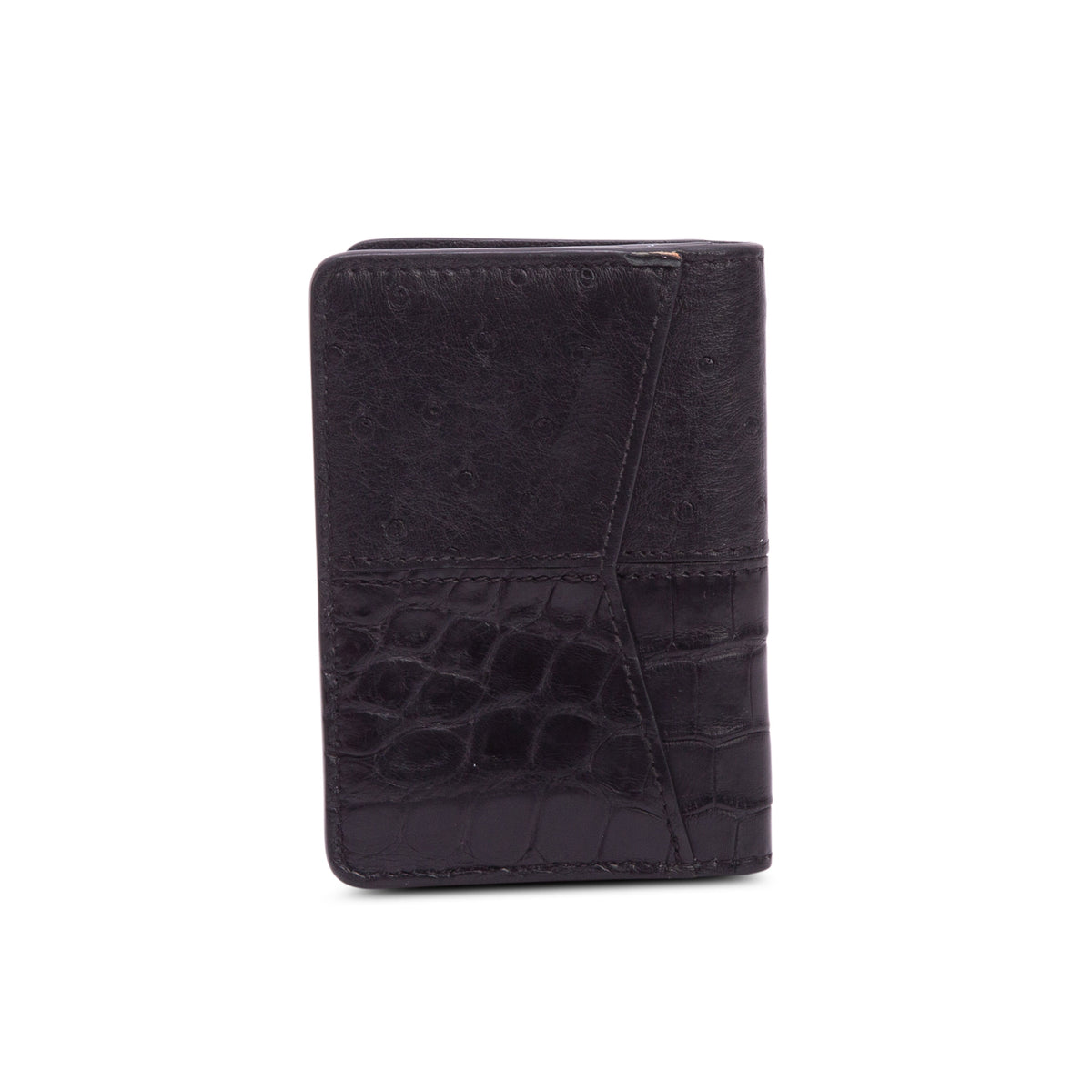 Louis Vuitton Black Taurillon Leather/Alligator/Ostrich Brazza Wallet w/ Box