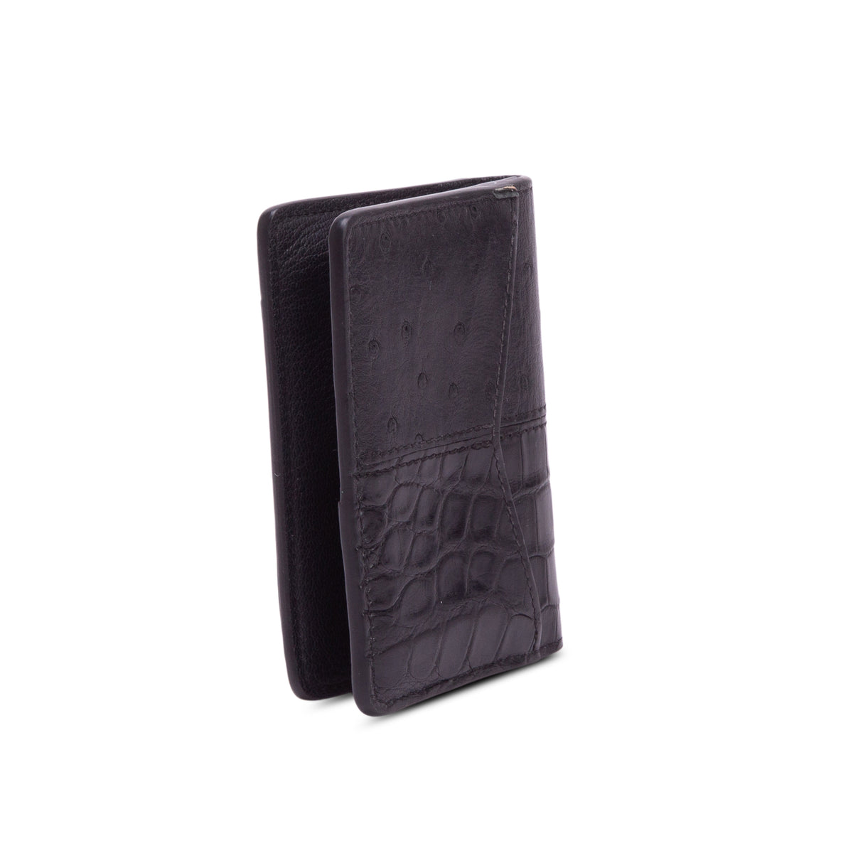 Louis Vuitton Black Taurillon Leather/Alligator/Ostrich Brazza Wallet w/ Box