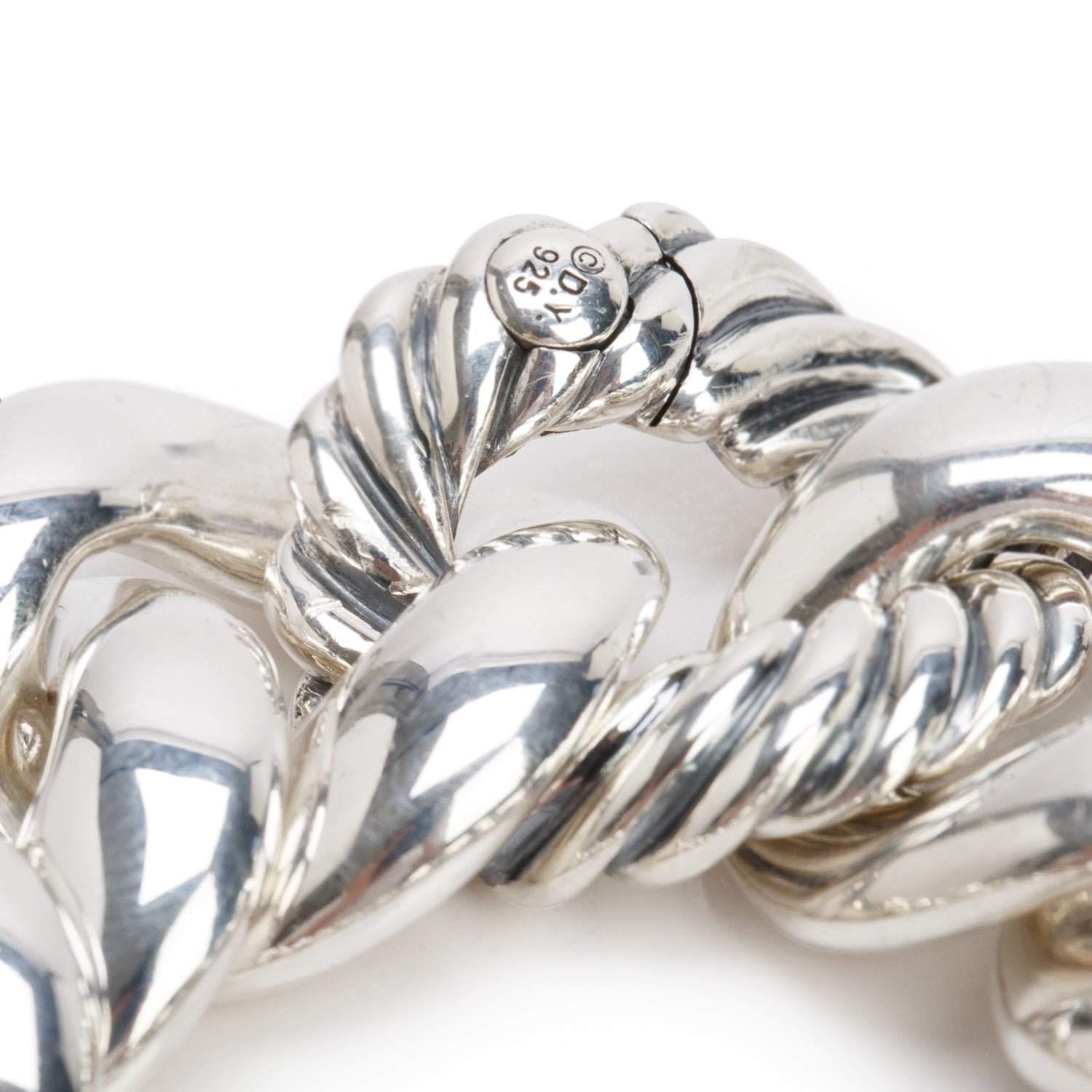 David Yurman Sterling Silver Large Cordelia 25 MM Curb Chain Link Bracelet