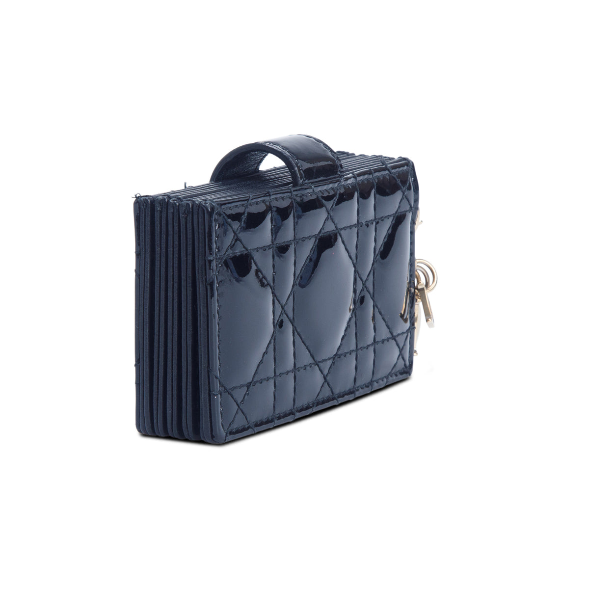 Christian Dior 2020 Black Patent Leather Cannage Monochrome Lady Dior Jasmine 5-Gusset Card Holder