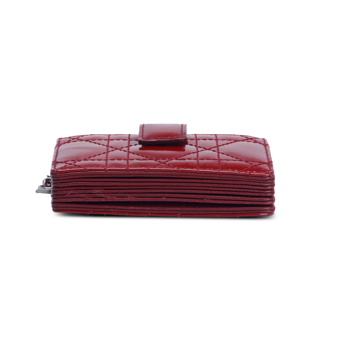 Christian Dior Red Patent Leather Cannage Monochrome Lady Dior Jasmine 5-Gusset Card Holder