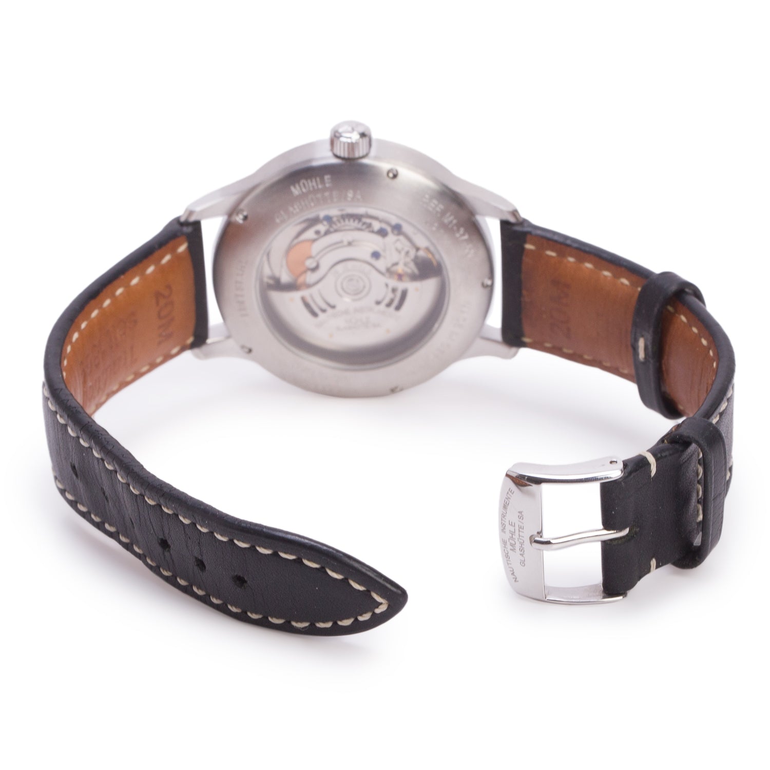 Muhle Glashutte Stainless Steel Terrasport II 40 MM Automatic Watch Black Dial w/ Box