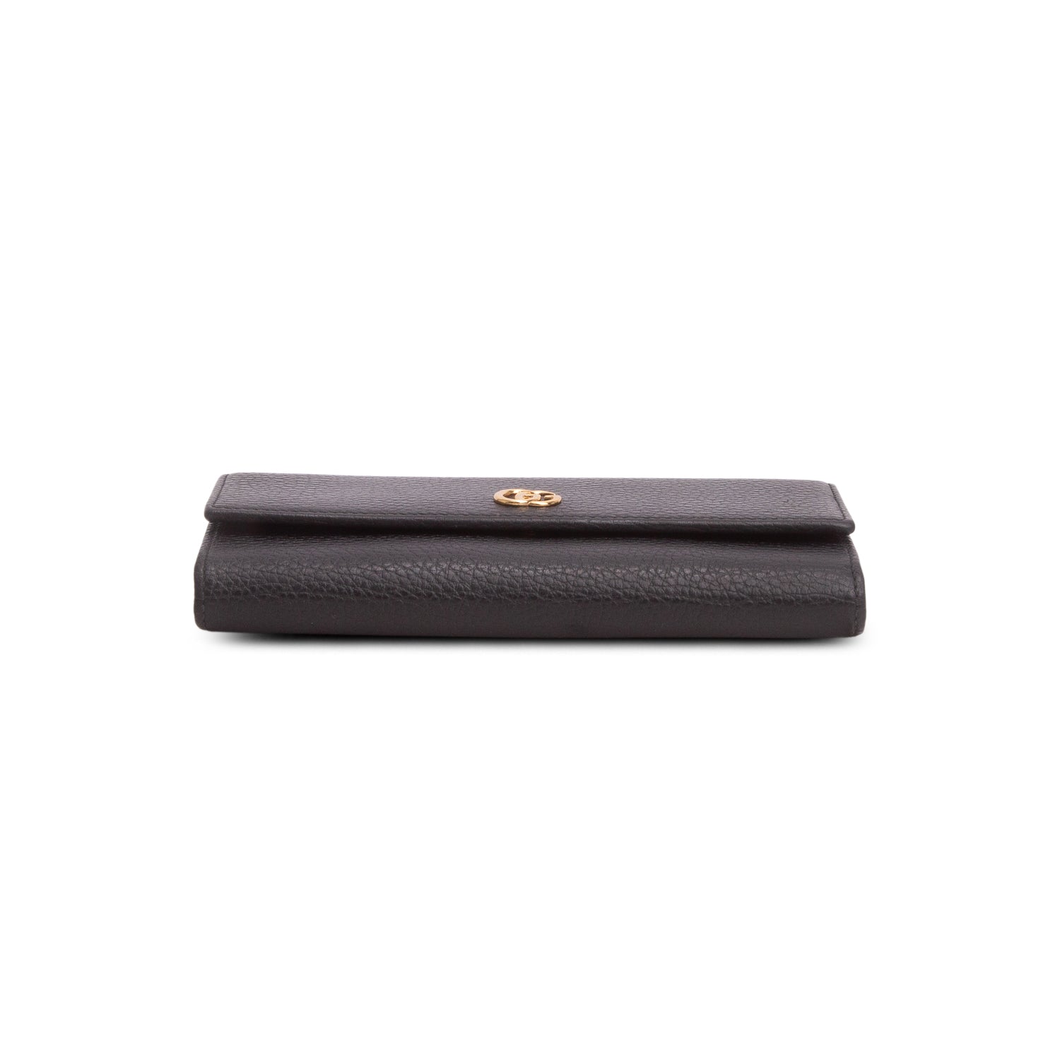 Gucci Black Calfskin Leather GG Marmont Continental Wallet w/ Box